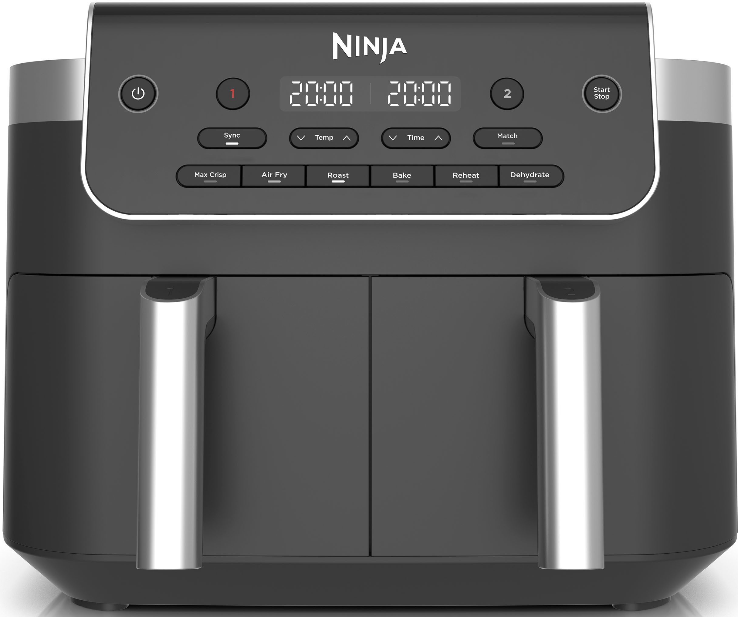 NINJA Heißluftfritteuse DualZone 7,6-l-Heißluftfritteuse mit 2 Schubladen DZ801EU, 2470 W, Koche gleichzeitig ein Hauptgericht + Beilage für ein Familienessen