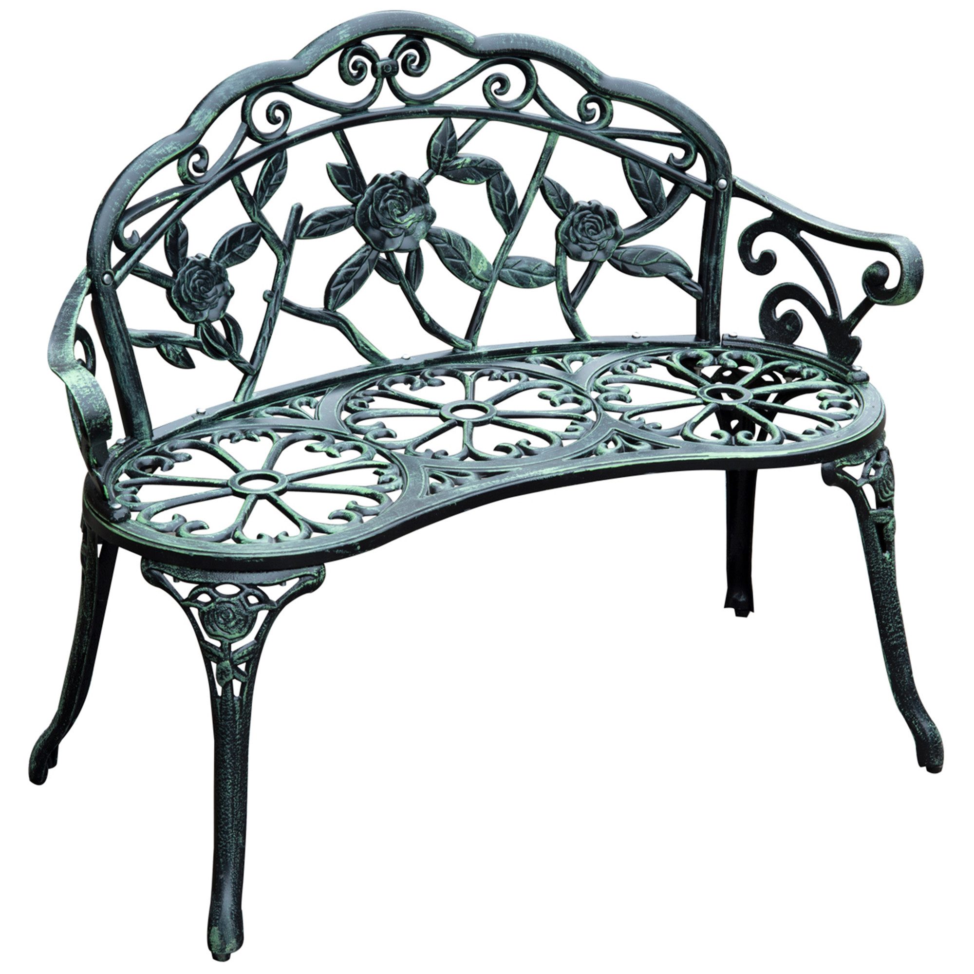 MC Star Gartenbank Parkbank Sitzbank Bank Gartenmöbel 2-Sitzer Metall 100 x 54 x 78 cm