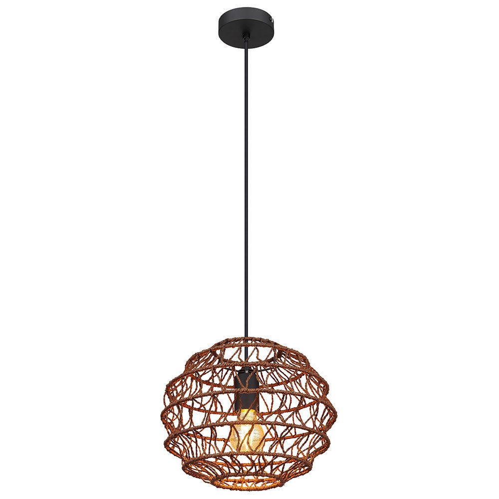 GLOBO LIGHTING Pendelleuchte, Leuchtmittel nicht inklusive, Pendelleuchte Wohnzimmerlampe Metall dunkelbraun E27 D 29 cm