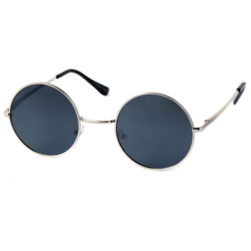 Goodman Design Retrosonnenbrille Damen und Herren Sonnenbrille mit Federbügel und Etui Silber