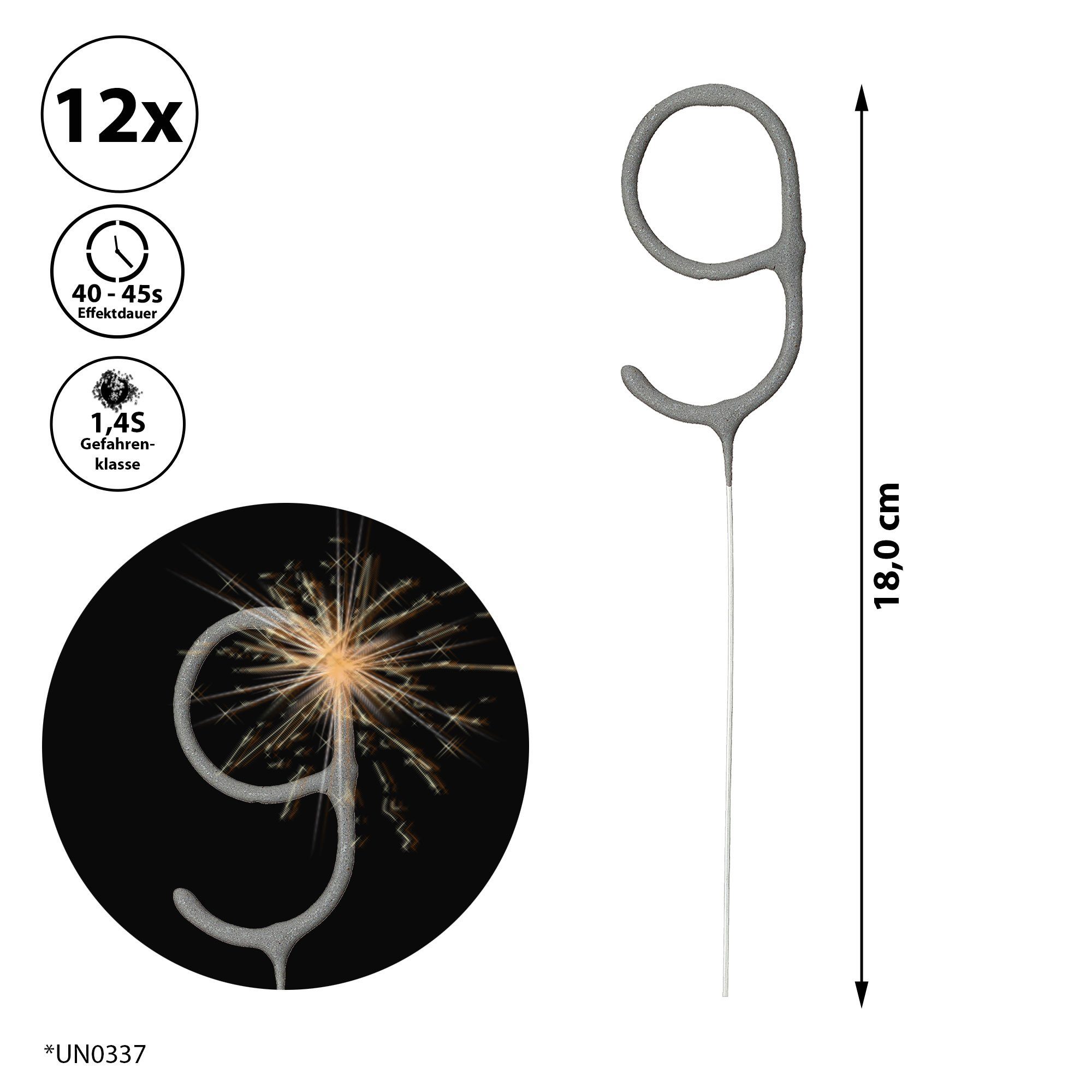 CEPEWA Geburtstagskerze Wunderkerze Zahl Neun 2er günstig online kaufen