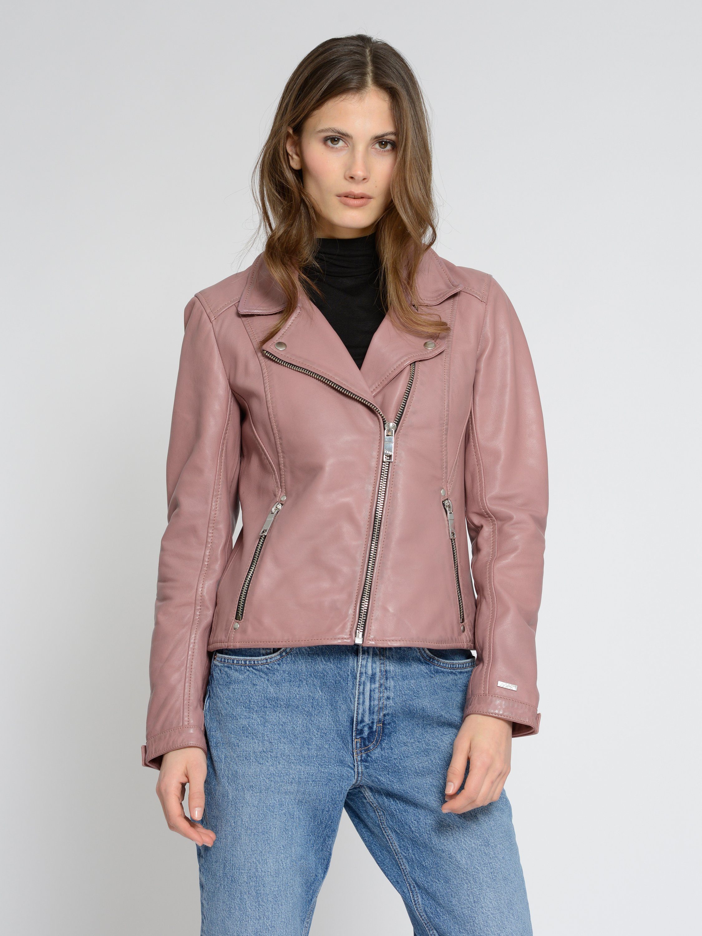 Lederjacke Maze 42021206 deep rose