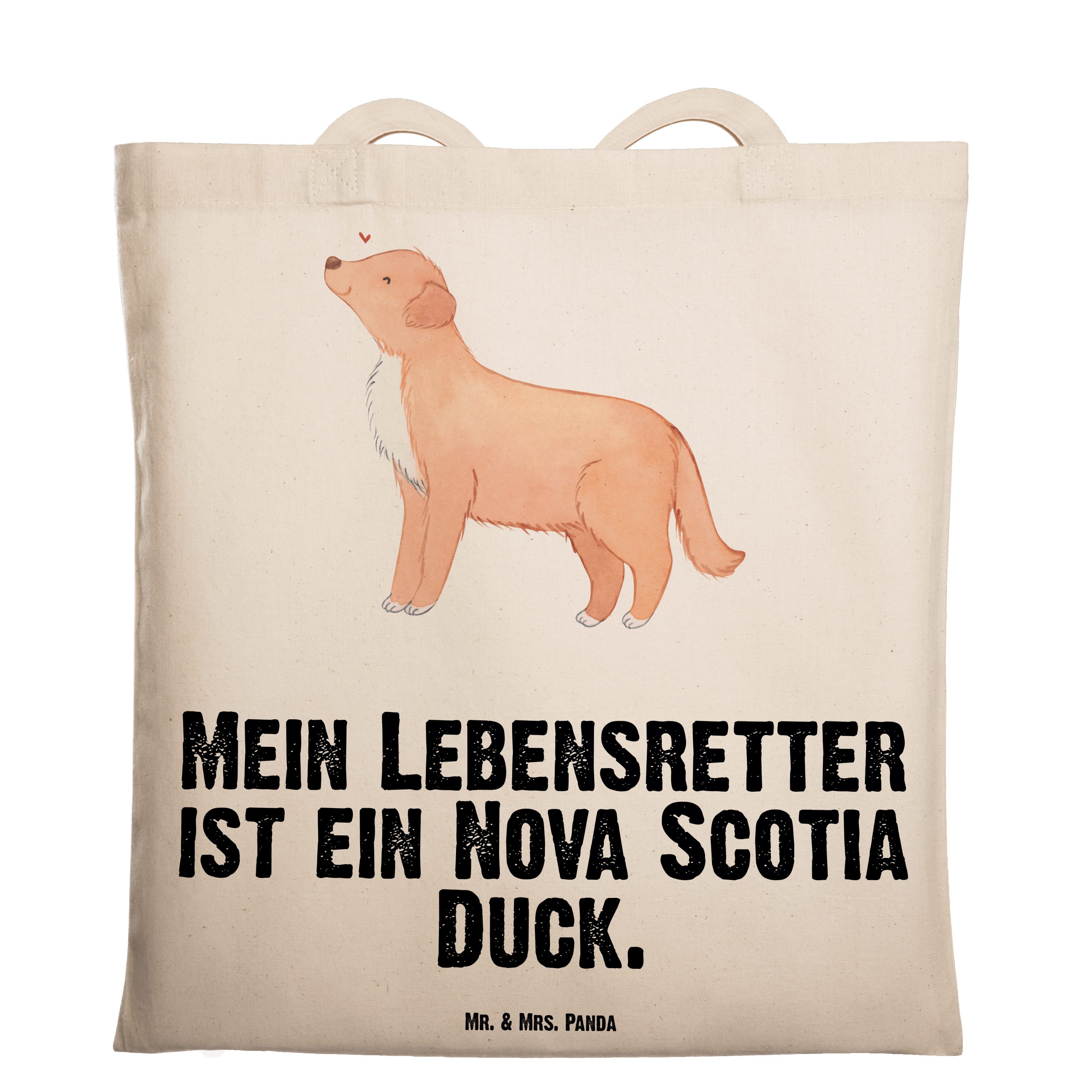 Mr. & Mrs. Panda Tragetasche Nova Scotia Duck Lebensretter - Transparent - Geschenk, Retriever, No (1-tlg) | Canvas-Taschen