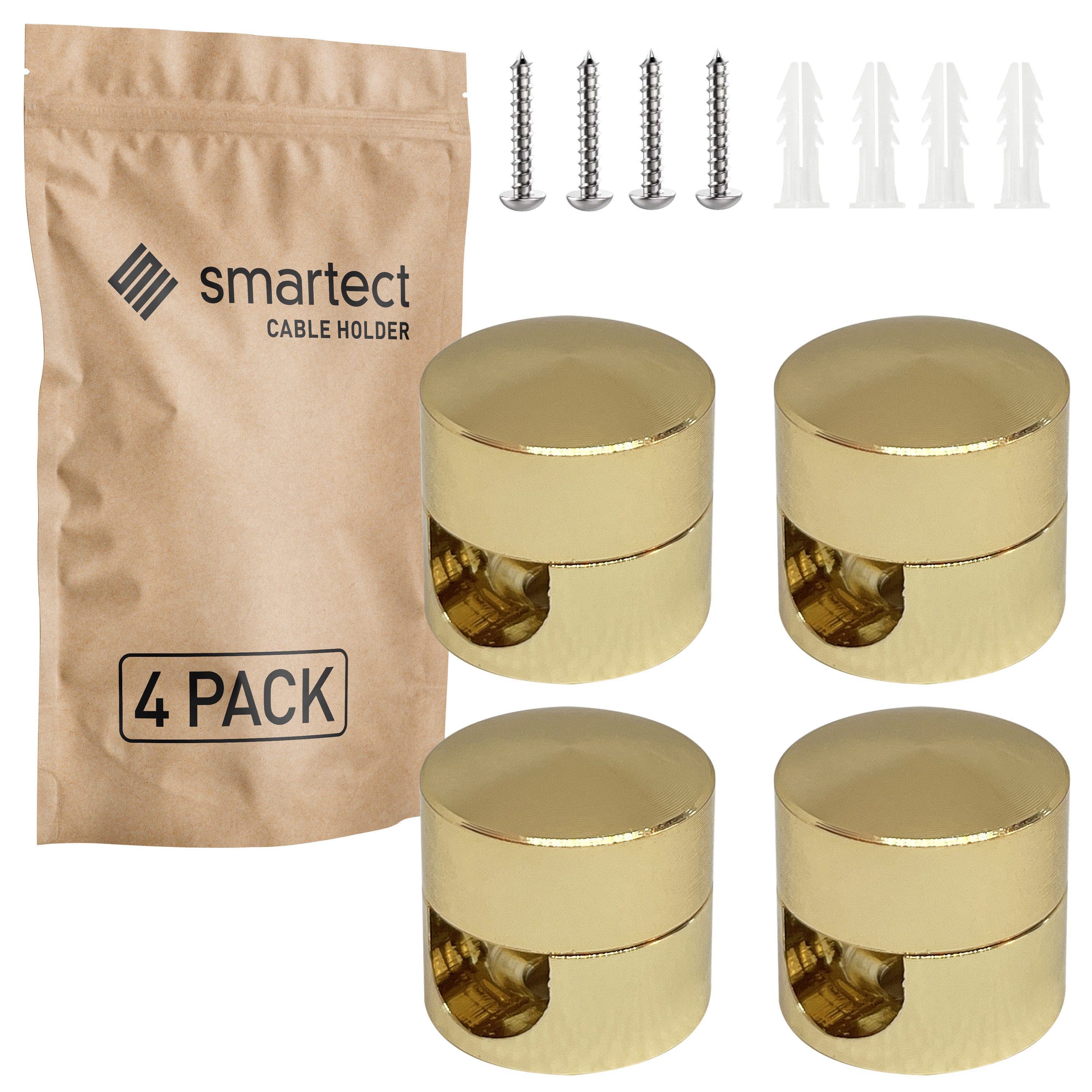 smartect Kabelzubehör Wand- & Deckenpins Aluminium für Lampenkabel, (Set, 4-tlg)
