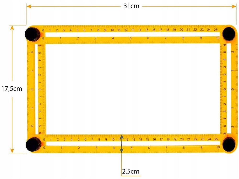 VERK GROUP Winkelmesser Multifunktions Winkelmesser Messlineal Schmiege Maßstab, (1-tlg), Verstellbar, 4 Arme