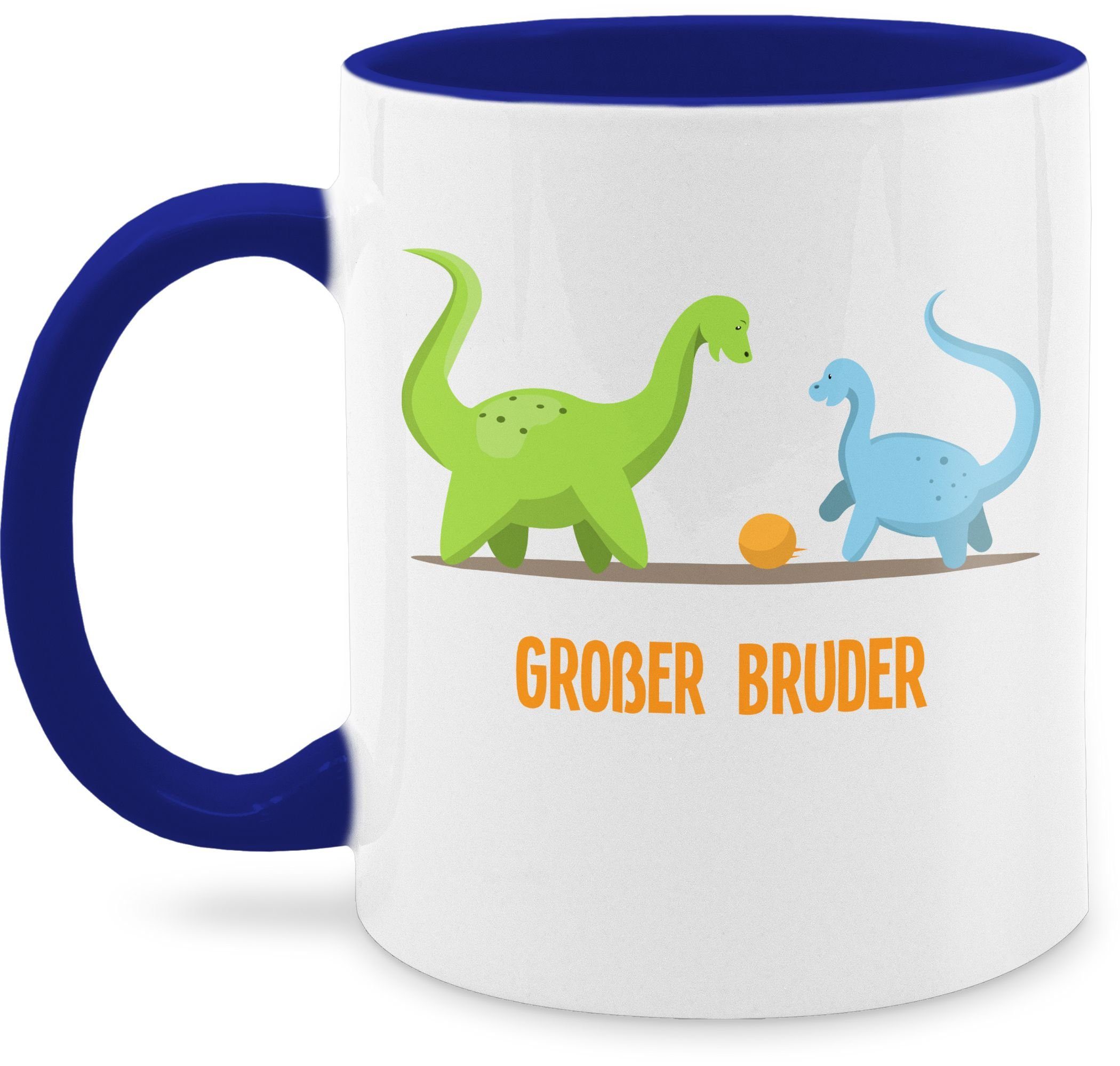 Tasse Keramik, Großer Shirtracer Dinosaurier, Dunkelblau 1 Großer Bruder Bruder