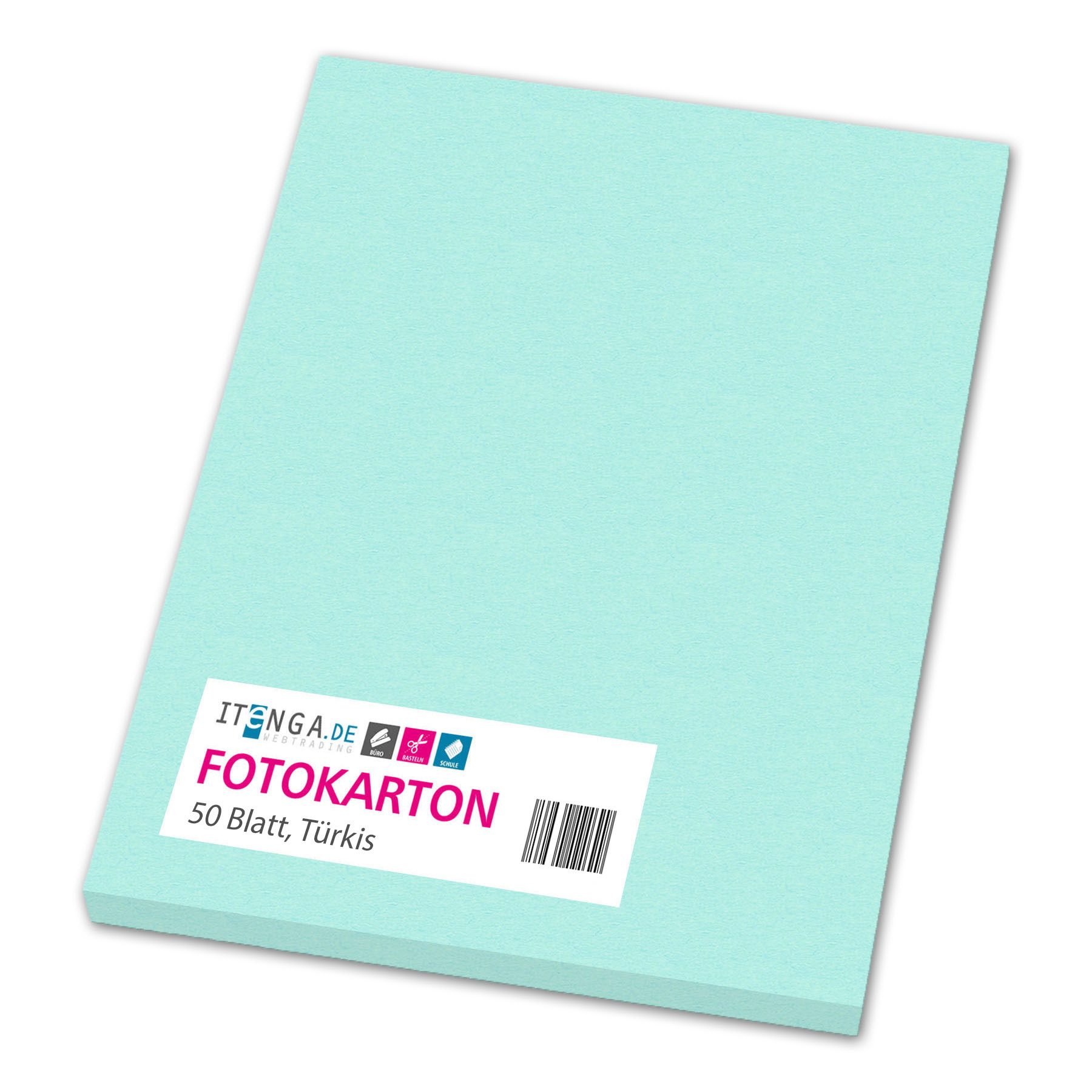 itenga Bastelkartonpapier itenga Fotokarton A4 TÜRKIS 50 Blatt 300 g/qm