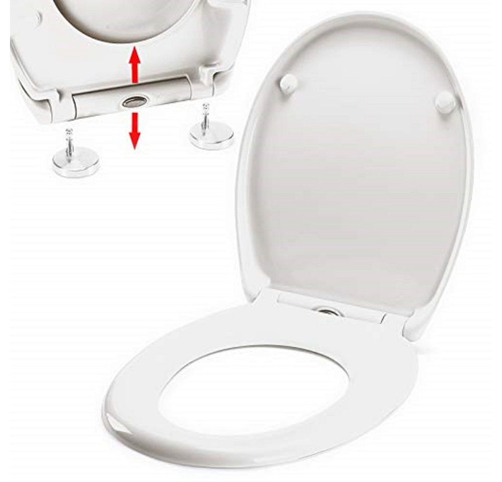 Thumbnail - spirella WC-Sitz EASY CLIP, Premium Toilettendeckel aus Duroplast, Edelstahl Scharniere mit Quick-Release-Funktion zur e...