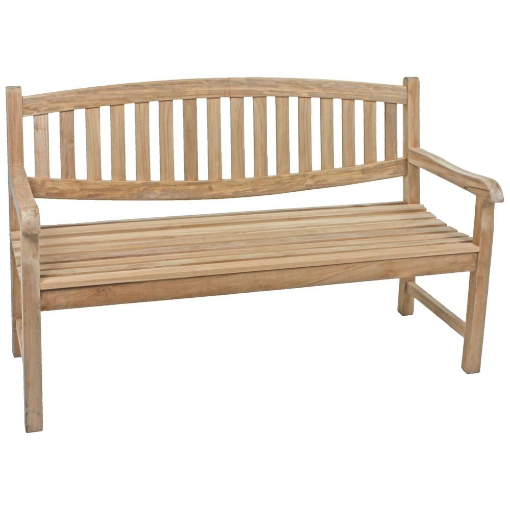 Lomadox Gartenbank HGA-120, Bank aus Teakholz, 3-Sitzer, ca. 150x93x63 cm