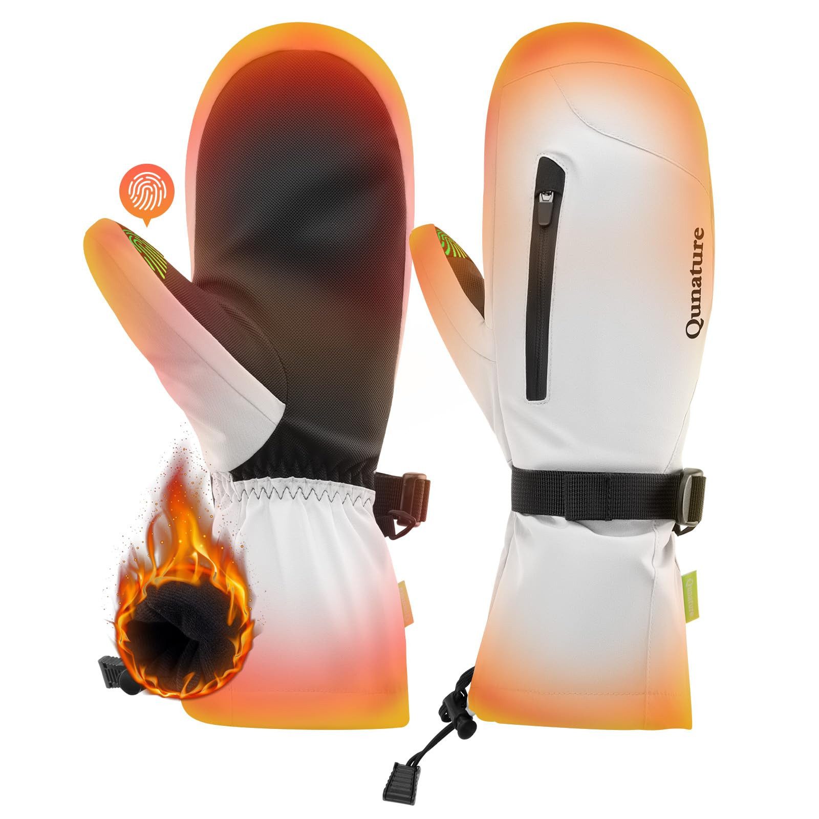ROCKBROS Skihandschuhe Wärmend, Winddicht, Wasserdicht, Vollfinger Handschuhe mit Touchscreen Touch screen function