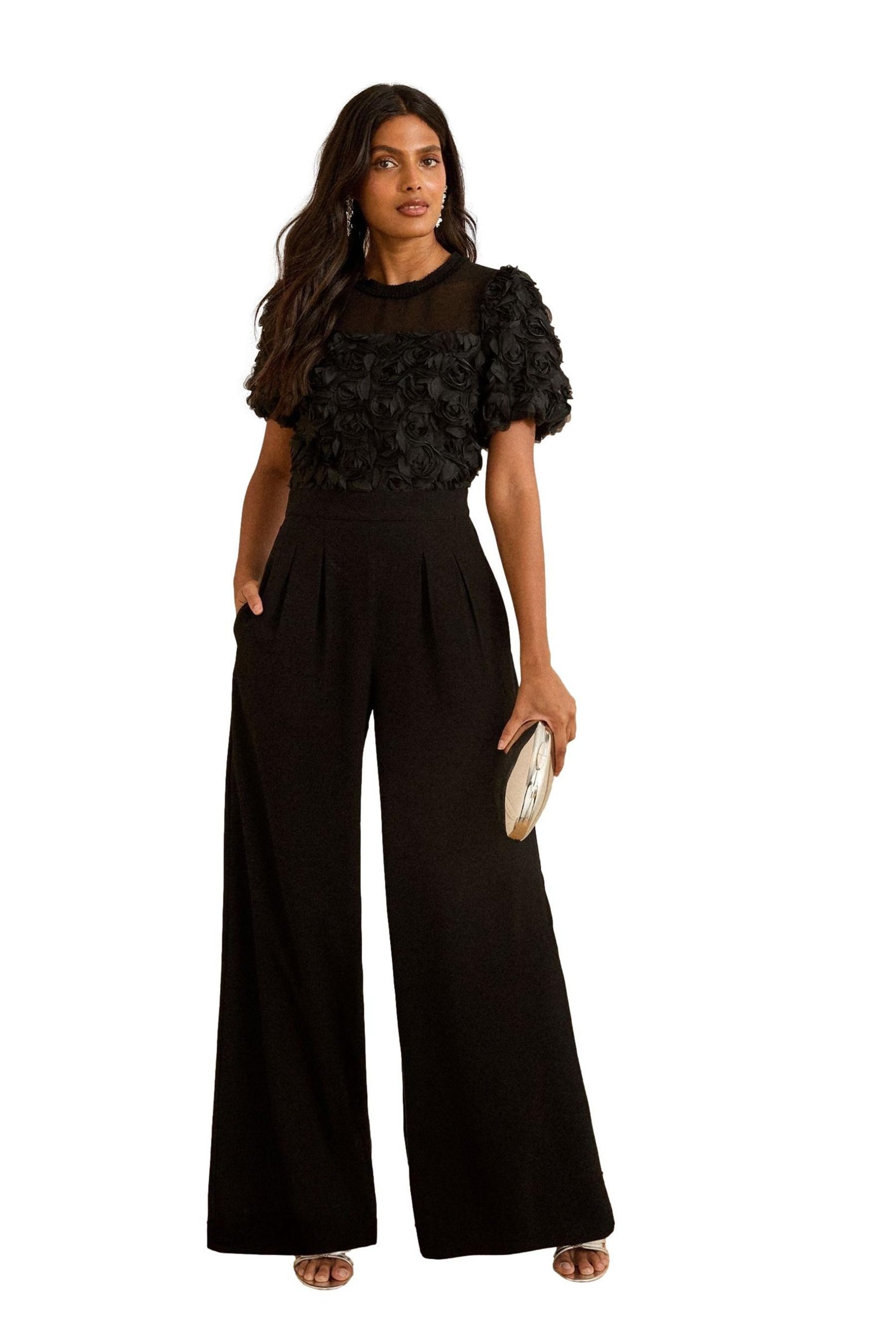 Love & Roses Jumpsuit Love & Roses Overall mit 3D-Rosen (1-tlg) günstig online kaufen