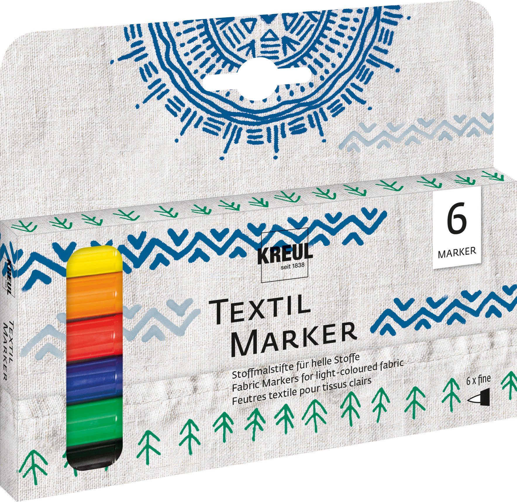 Textilmarker 6er-Set Kreul Textil Marker fine,