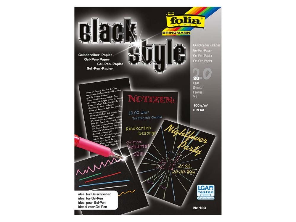 Folia Max Bringmann KG Bastelkartonpapier folia 'Black Style' Gelschreiber Папір, 100 g/m²