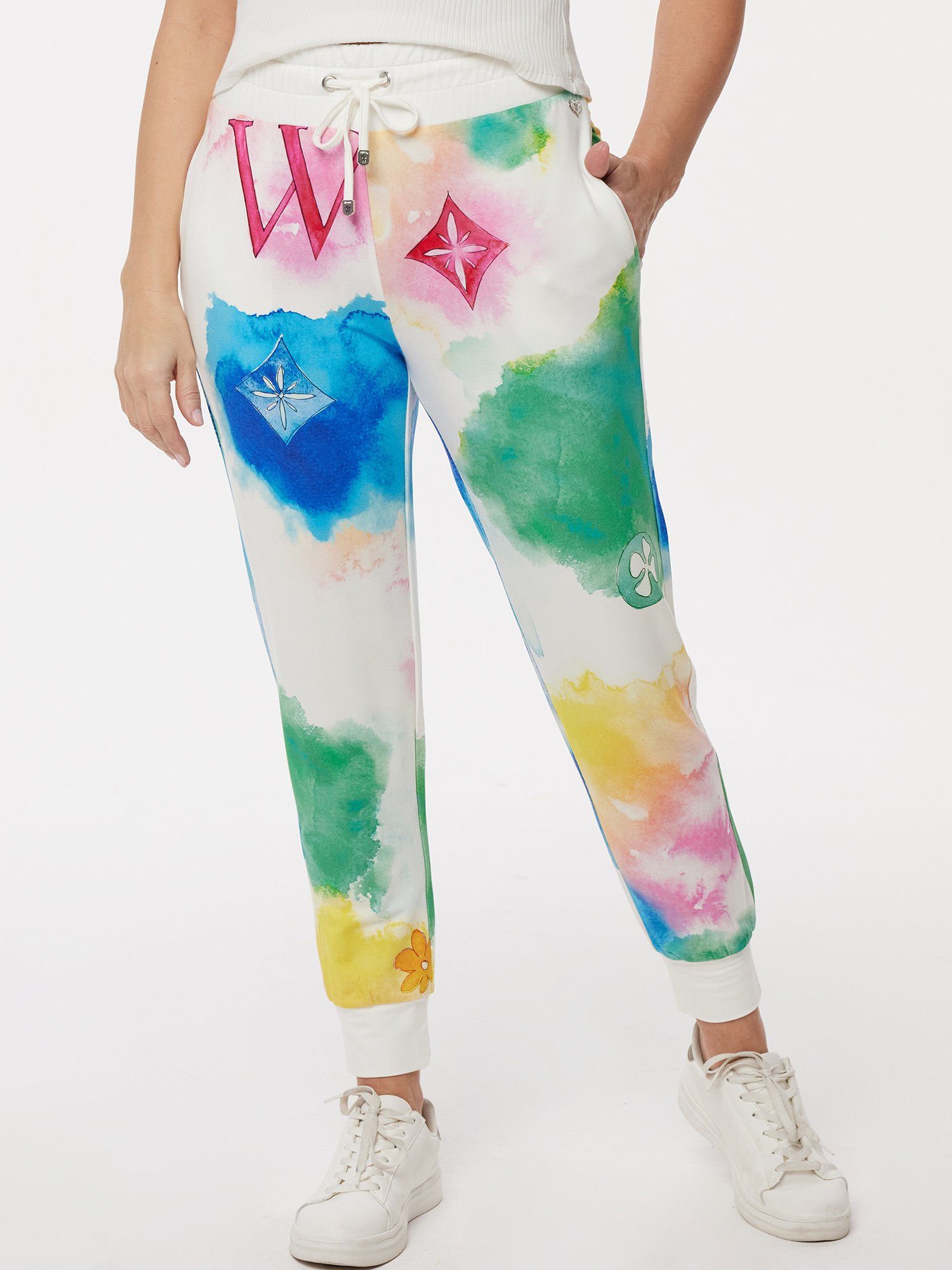 MONACO blue WEEKEND Jogger Pants Sweathose figurumspielend in Wasserfarben- günstig online kaufen