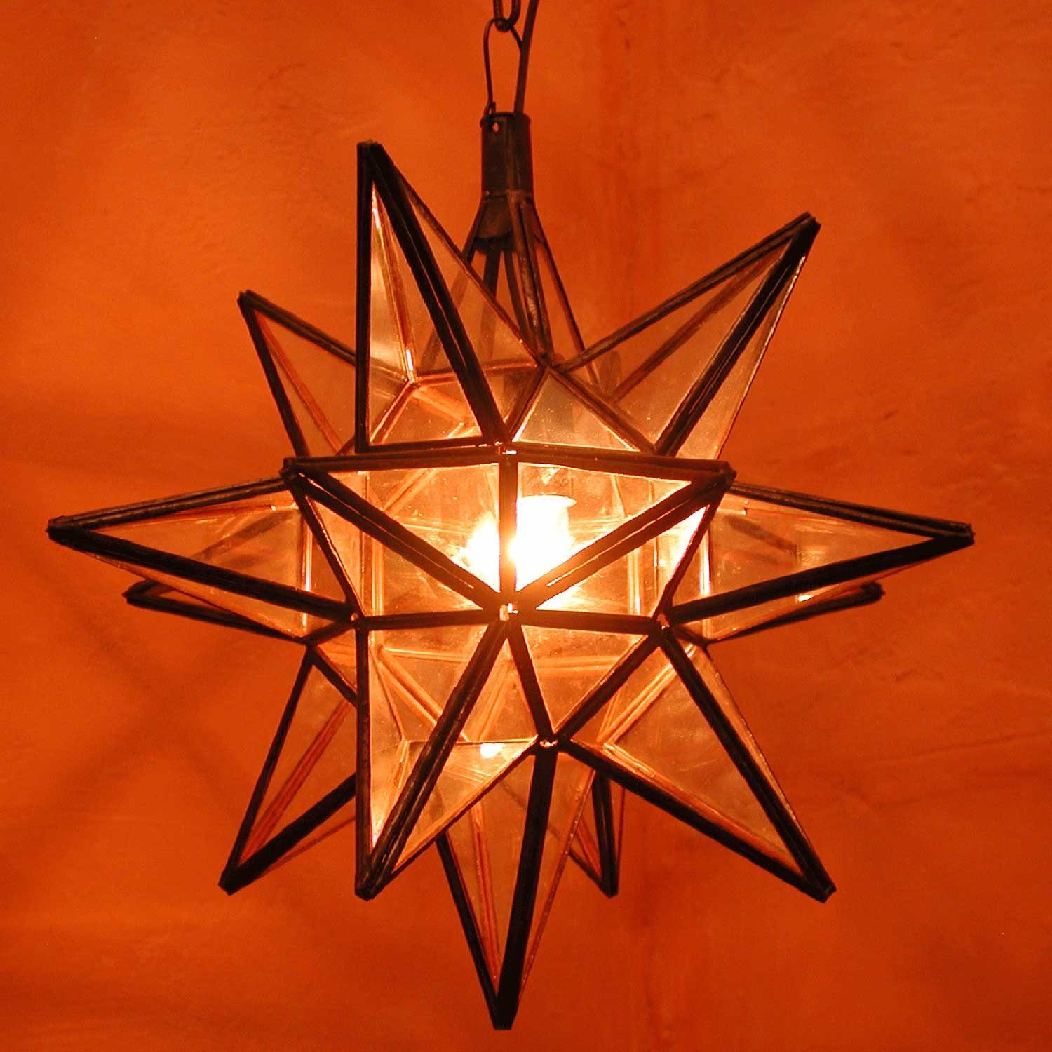 Orientalische Hängelaterne ohne Leuchtmittel, marokkanische H38, Moro Deckenlampe, L1377 Lampe Hängeleuchte Casa Transparent Weihnachtsdeko, Nasima