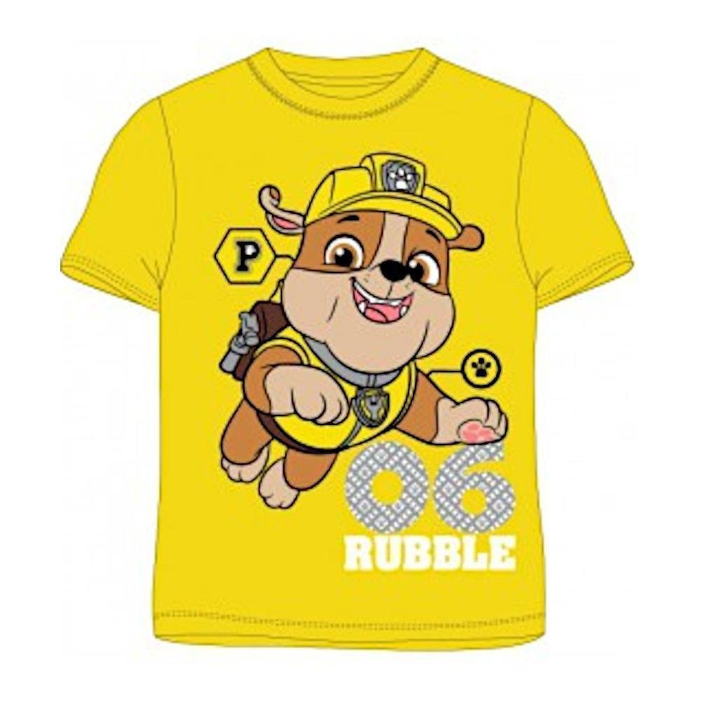 PAW PATROL T-Shirt PAW Patrol '06 Rubble' Kurzarm T-Shirt für Jungen, Gelb, Größen