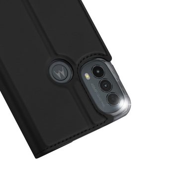 Dux Ducis Handyhülle Buch Tasche für Motorola Moto E40 schwarz 6,5 Zoll, Kunstleder Schutzhülle Handy Wallet Case Cover mit Kartenfächern
