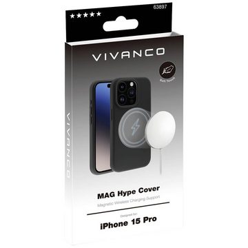 Vivanco Handyhülle MAG Hype Cover für iPhone 15 Pro, MagSafe kompatibel, Spritzwassergeschützt, Staubdicht, Wasserabweisend
