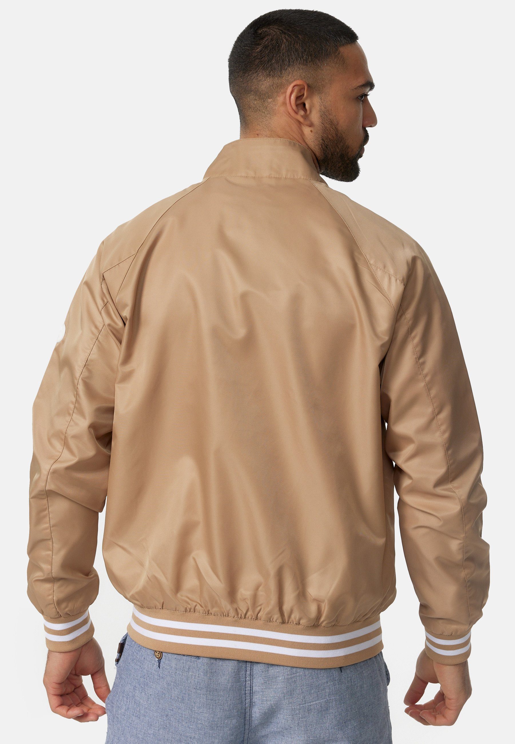 Indicode Sommerjacke Herren Ayser Übergangsjacke Herrenjacke mit Stehkragen & gerippten Arm-und Saumabschluss