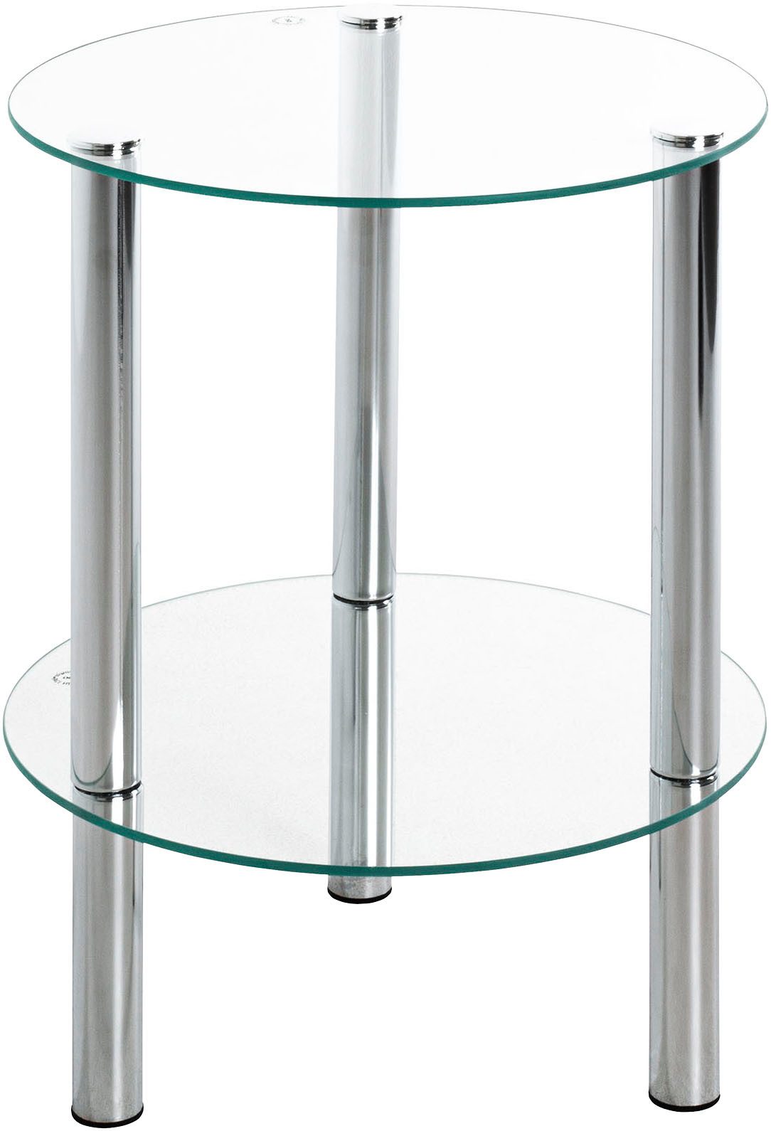 HAKU Beistelltisch Sofatisch, Wohnzimmertisch (1-St), rund - aus Metall Silber - Ø/H 35/47 cm