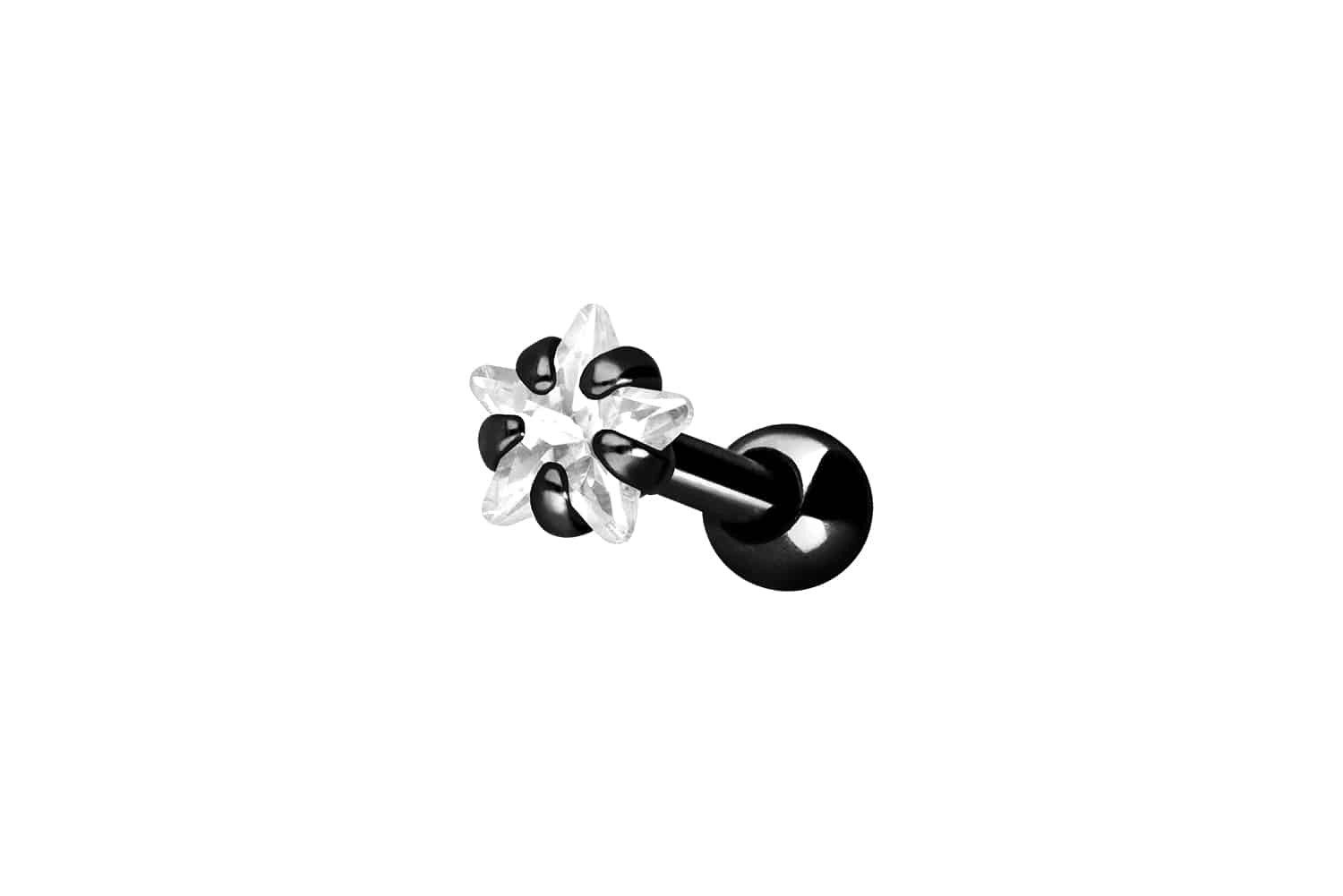 PIERCINGLINE Single-Ohrstecker Chirurgenstahl Ohrpiercing KRISTALLSTERN (Mi günstig online kaufen
