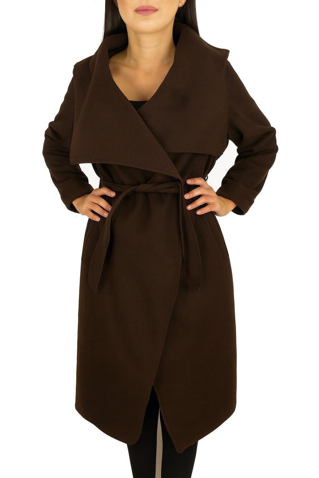 Worldclassca Langmantel Worldclassca Damen langer Mantel Gürtel Wasserfall- günstig online kaufen