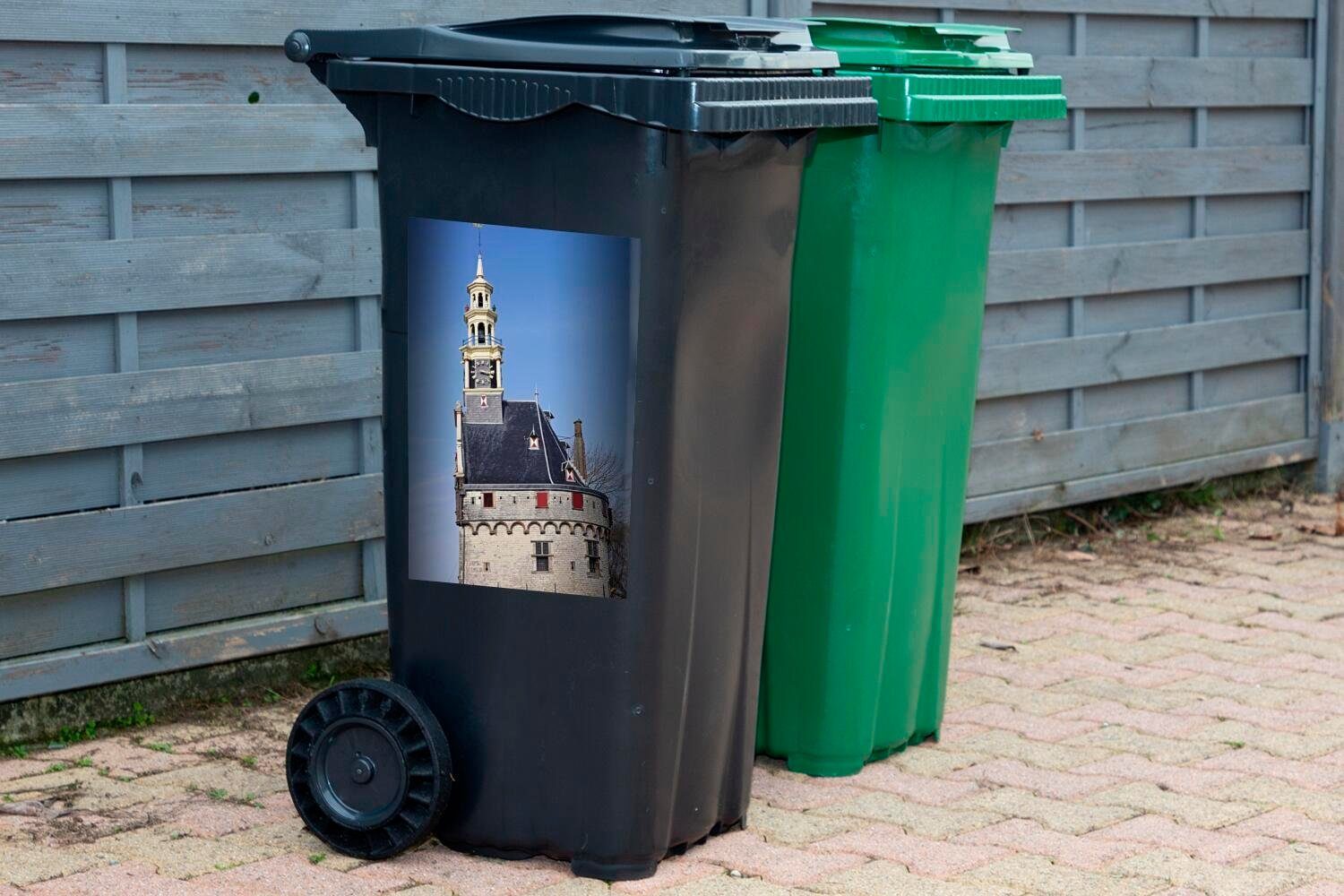 Stadt Container, Wandsticker westfriesischen Mülleimer-aufkleber, Der Hauptturm Mülltonne, Abfalbehälter der St), Sticker, (1 Hoorn MuchoWow
