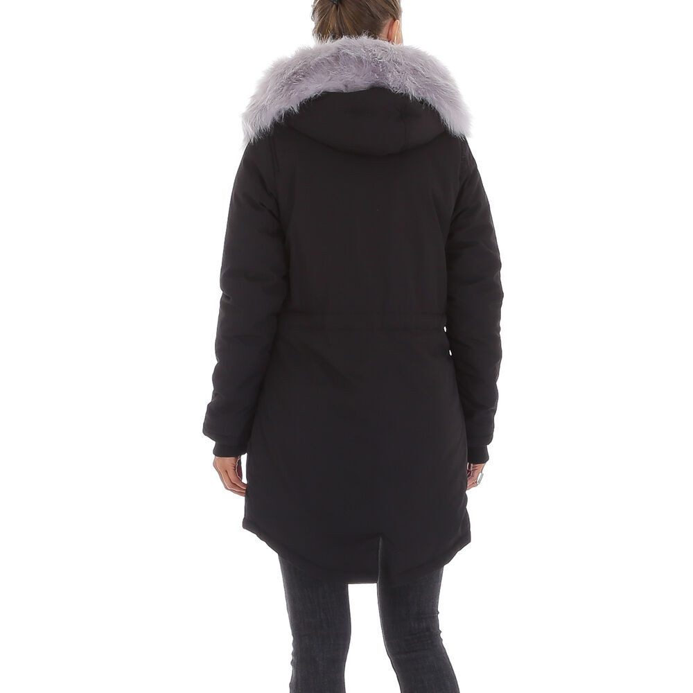 Ital-Design Winterjacke Damen Freizeit (87256676) Kapuze (abnehmbar) Gefüttert Winterjacke in Schwarz