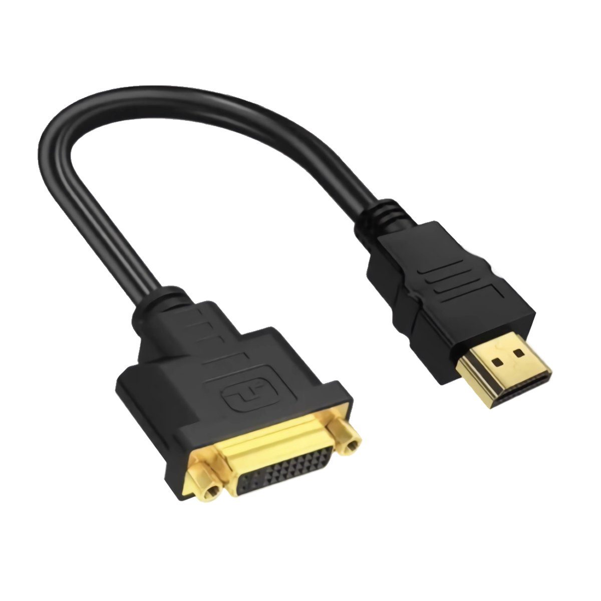 Bolwins C42 HDMI zu DVI Adapter DVI-I (24+5) Buchse auf HDMI Stecker 4K FullHD Computer-Kabel, HDMI Stecker, DVI 24+5 Buchse (30 cm), 24K vergoldete Kontakte, Abschirmung, verlustfreie Signalübertragung