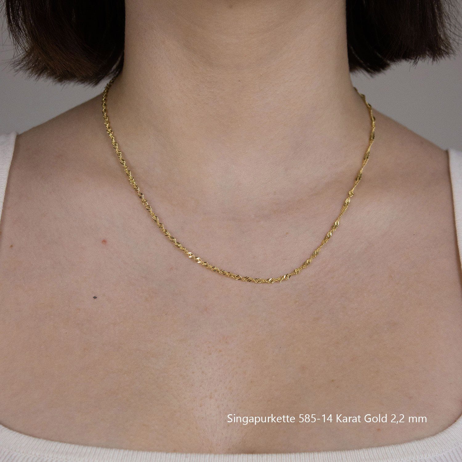 HOPLO Goldkette Goldkette Singapurkette Länge 42cm günstig online kaufen