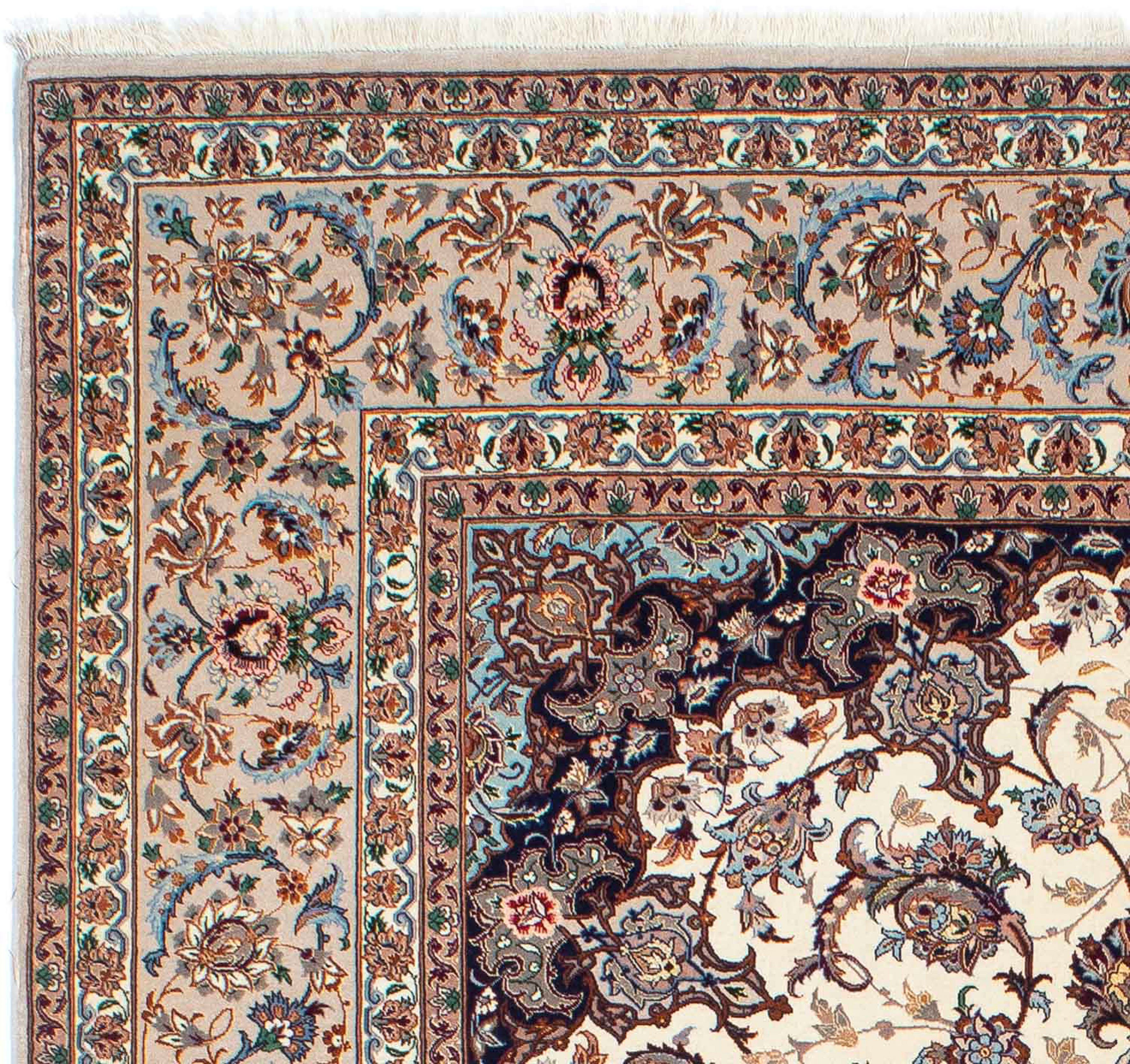 Wohnzimmer, - mm, Zertifikat mit cm beige, 155 - morgenland, Isfahan Einzelstück x - Orientteppich 6 242 Premium Höhe: Handgeknüpft, - Perser rechteckig,