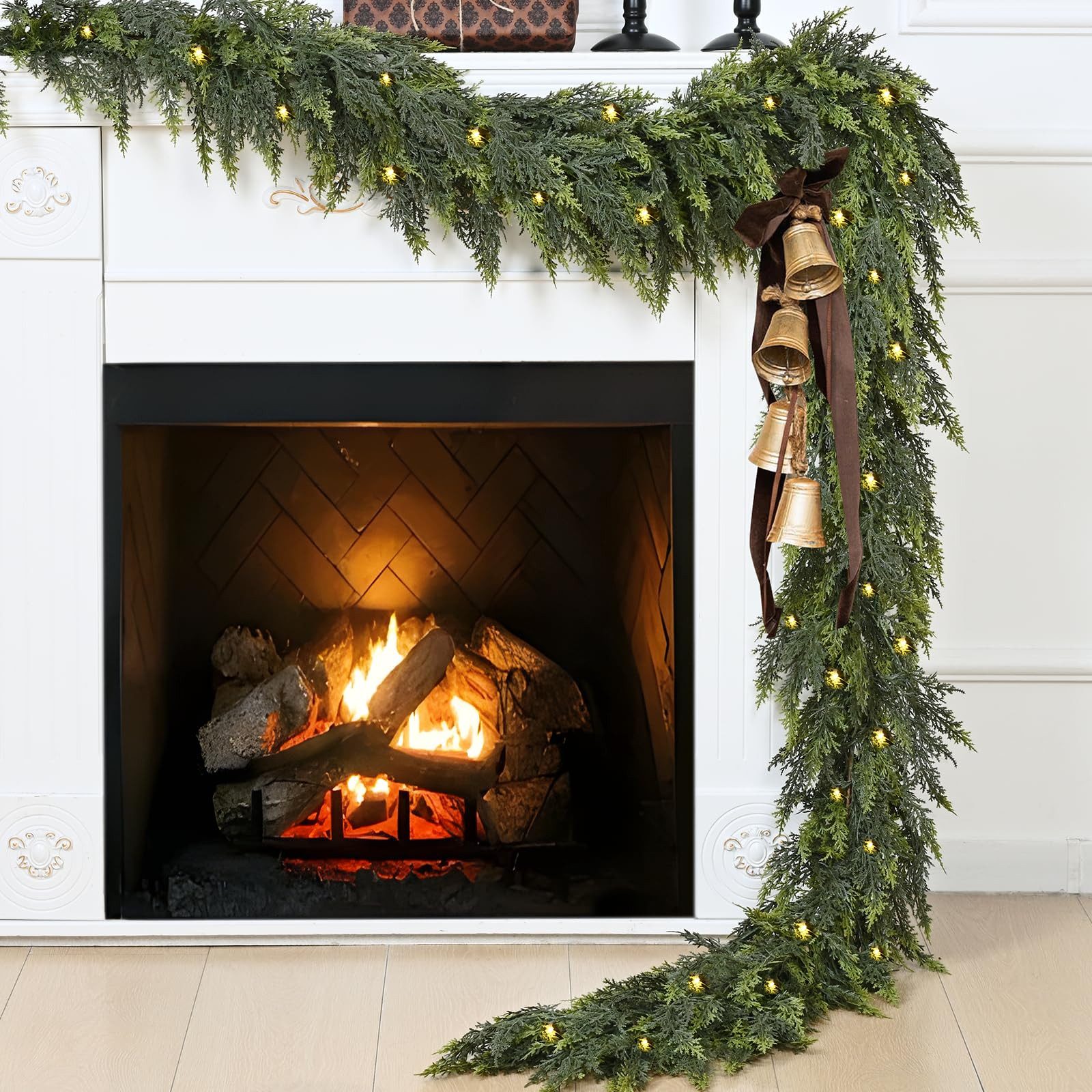 Kunstgirlande Weihnachtsgirlande mit Beleuchtung, Naturgetreue Girlande Kün günstig online kaufen