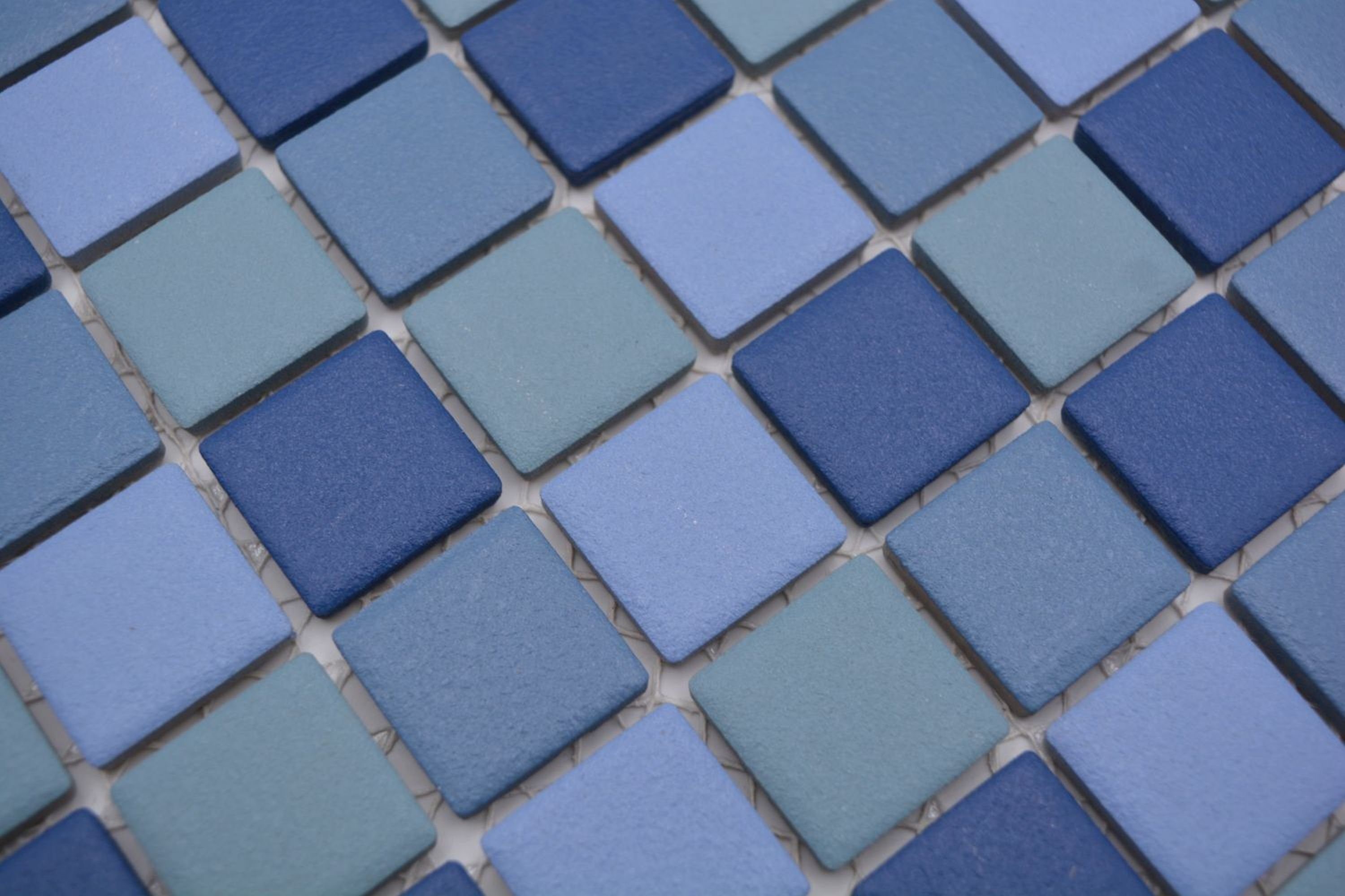 Mosani Keramik BODEN blau türkis RUTSCHEMMEND Fliese Pool Küche Bodenfliese Mosaik