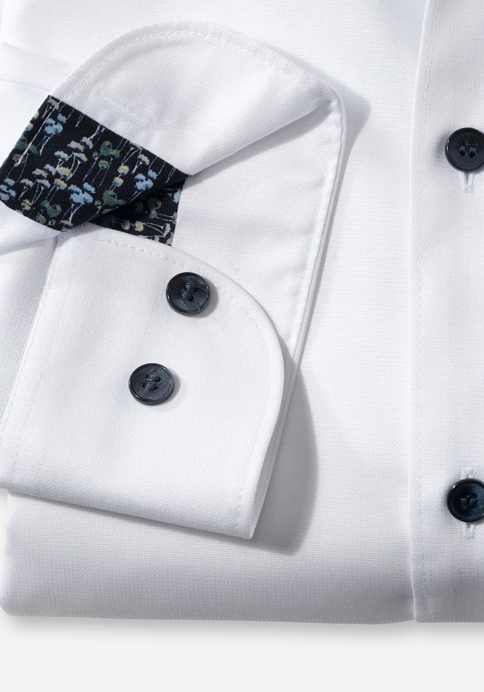 im OLYMP body Slim-fit/ tailliert Abnähern fit mit mit Businesshemd Five Form, schmale tonigem Rücken Logo-Stitching, Level