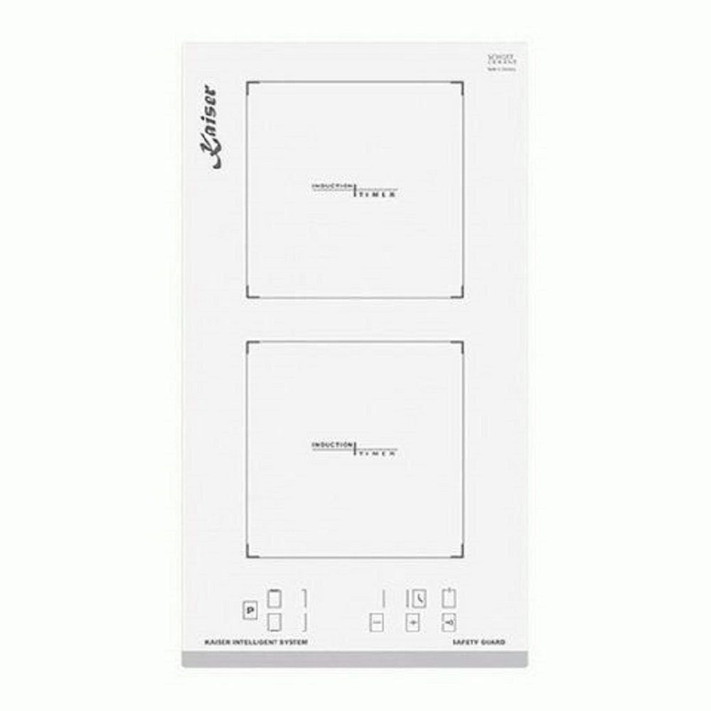 Kaiser Küchengeräte Induktions-Kochfeld KCT 3726 FI W, KCT 3726 FI W, Weißes Glas, Facette vorne,30 cm