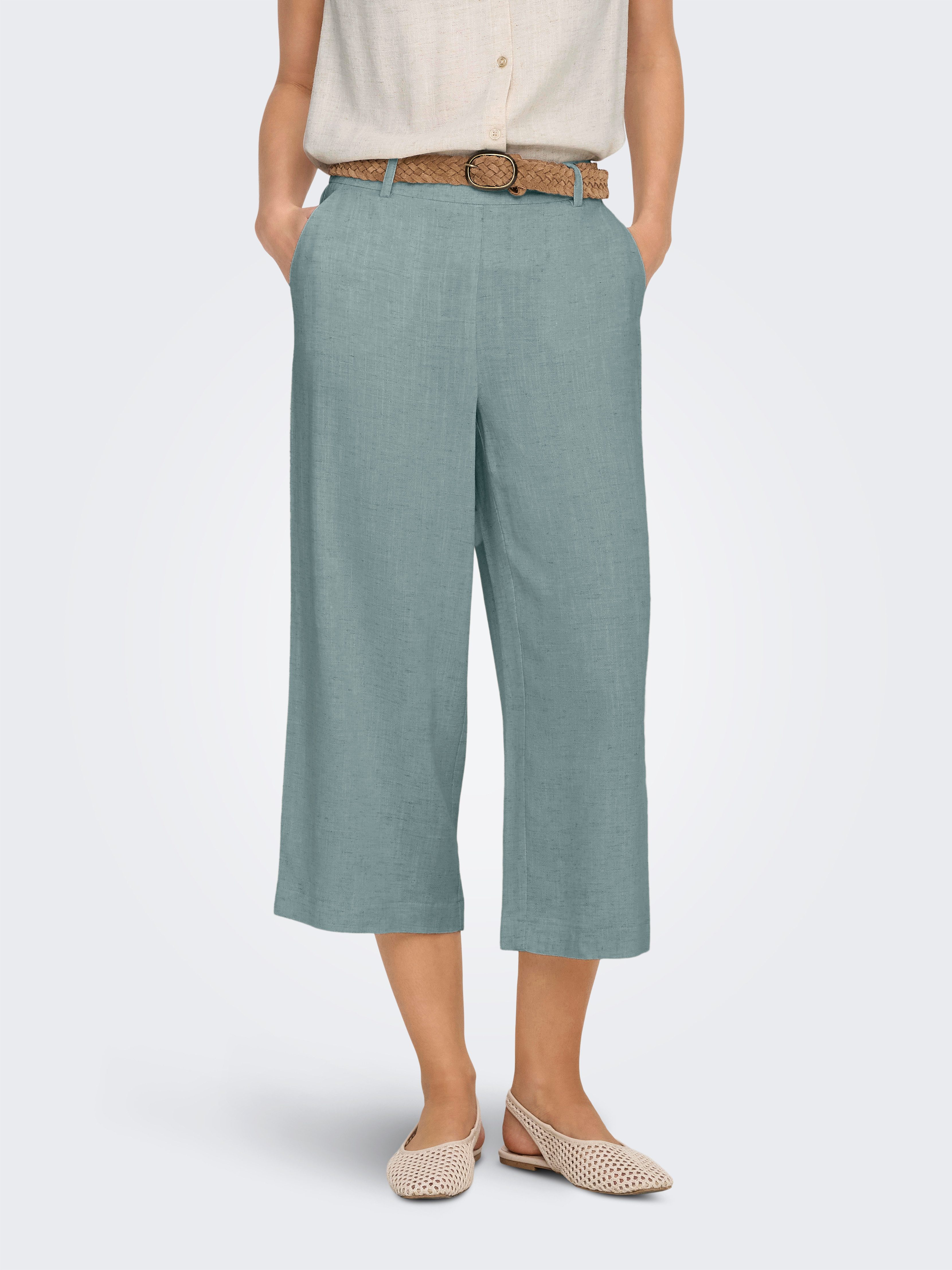 ONLY Culotte ONLSIESTA HW LIN BL CLEAN CULOT PNT NOOS mit Leinen