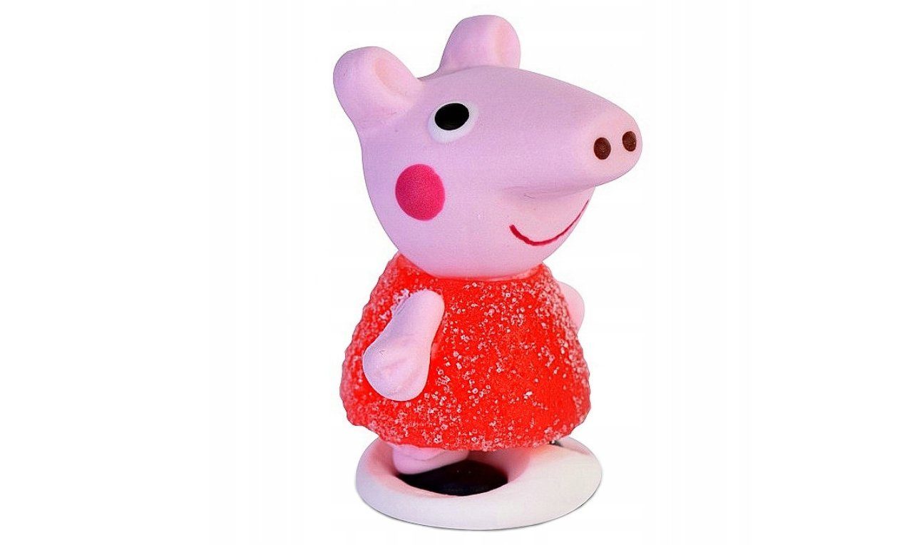 Festivalartikel Dekofigur Peppa Pig-Figur aus Zucker und Gelatine zur Dekoration von Torten (1 St)
