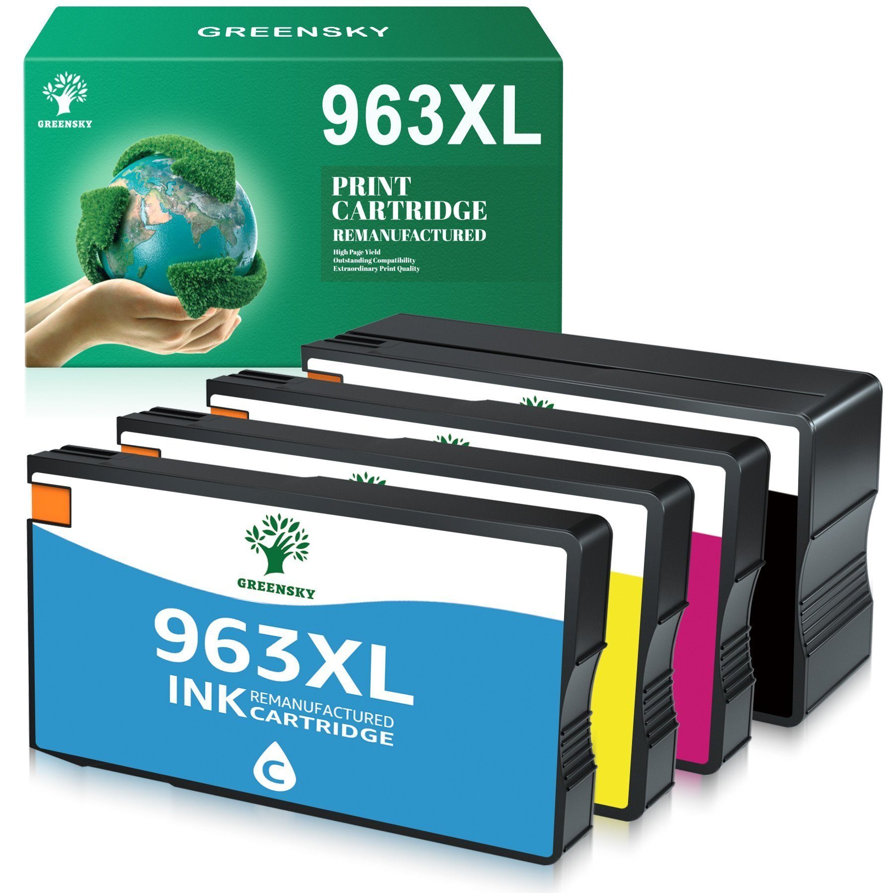 Greensky für HP 963 XL (0-tlg) Officejet 963XL 9016 9012 9010 9015 Tintenpatrone Pro