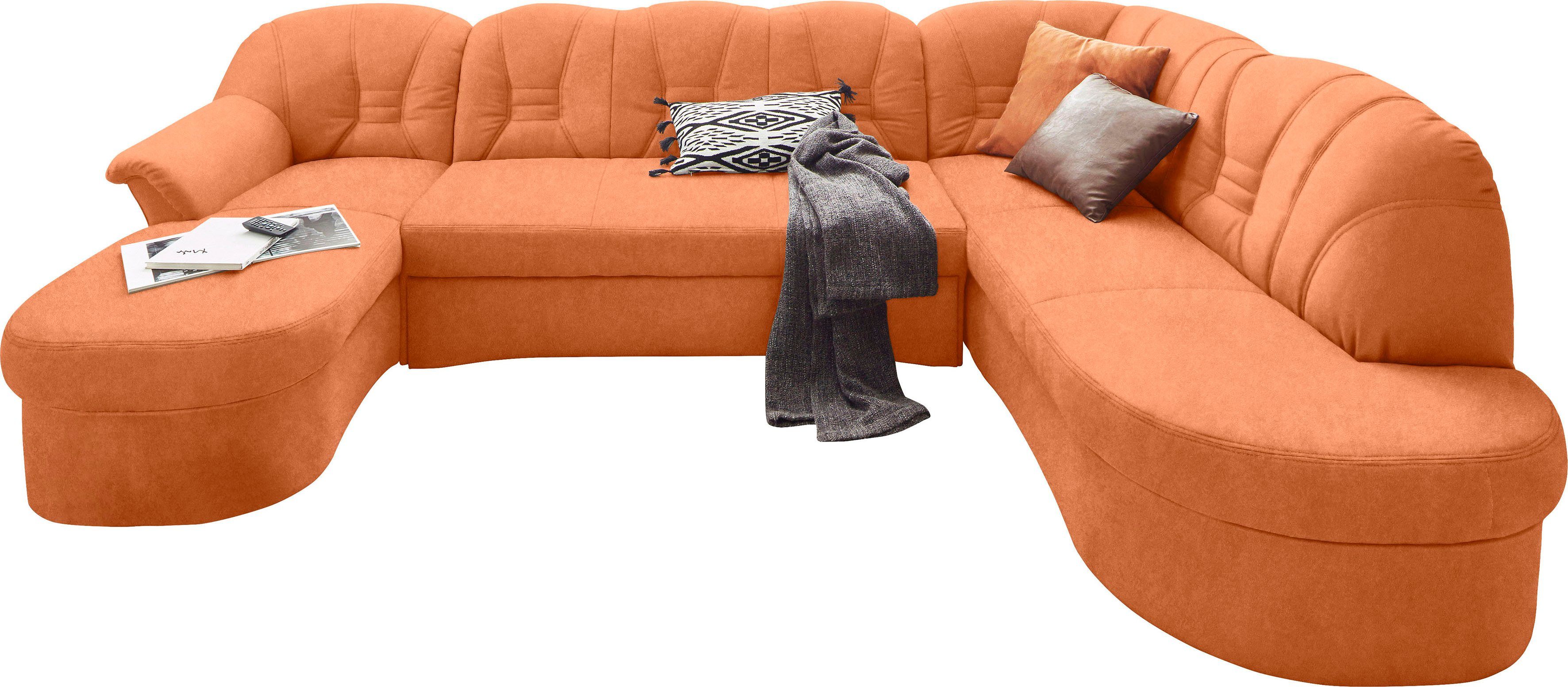 DOMO collection Wohnlandschaft "Elva, zeitloses Design, elegante Rückenstep günstig online kaufen