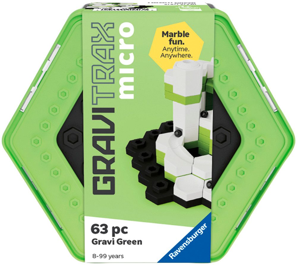 Ravensburger Kugelbahn-Bausatz GraviTrax micro - Gravi Green, (63-tlg), Made in Europe