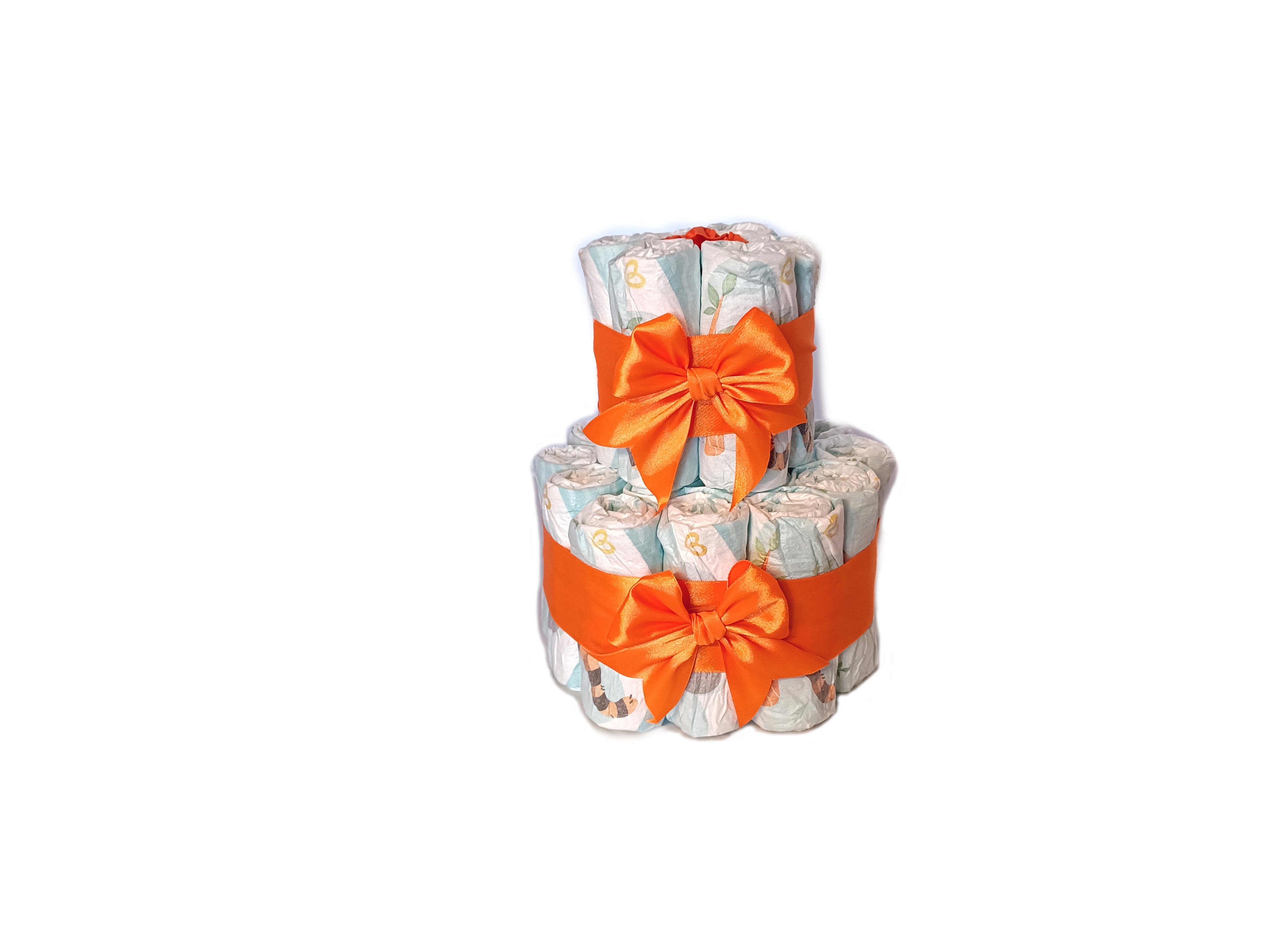 Geschenketorten-Gebhardt Windeln orange klassische, zur Windeltorte, die Geburt Babygeschenk
