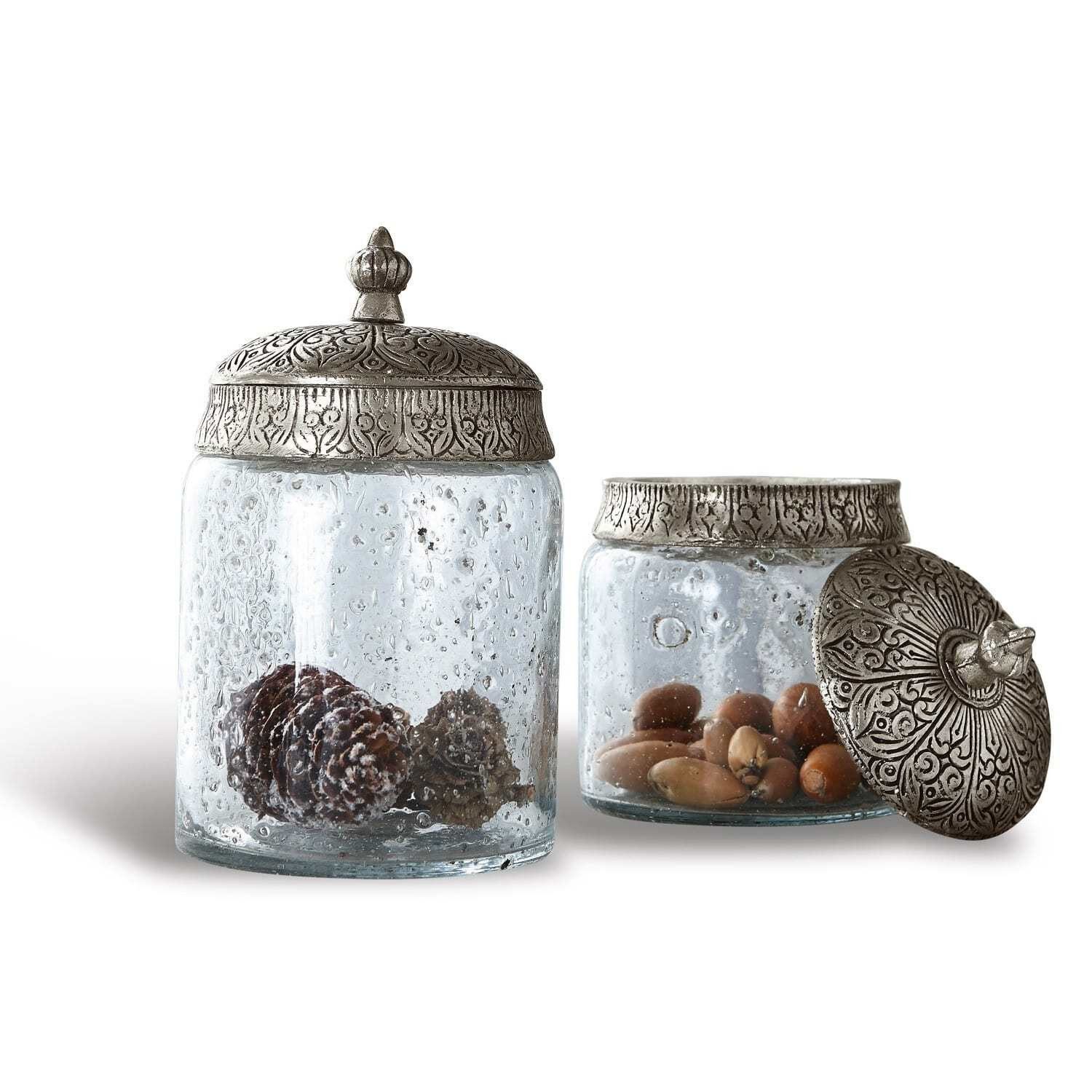 Dose Glasdose 2er Set Laurnena klar/silber