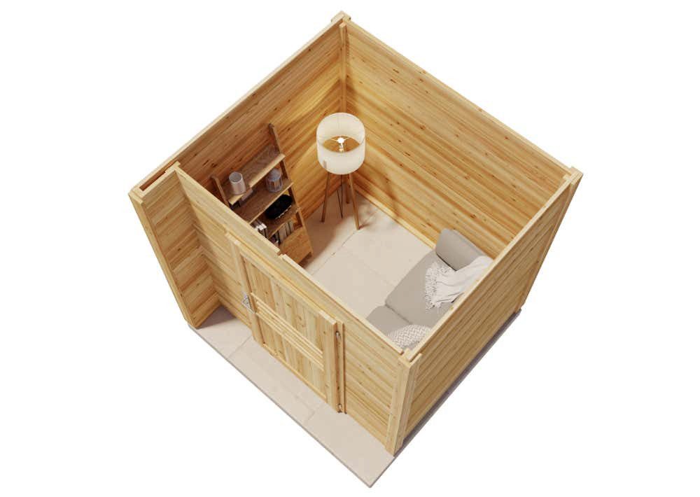 Alpholz Gerätehaus Holz Bratek, BxT: 204x202 cm, in Naturbelassen mit 19mm Wandstärke