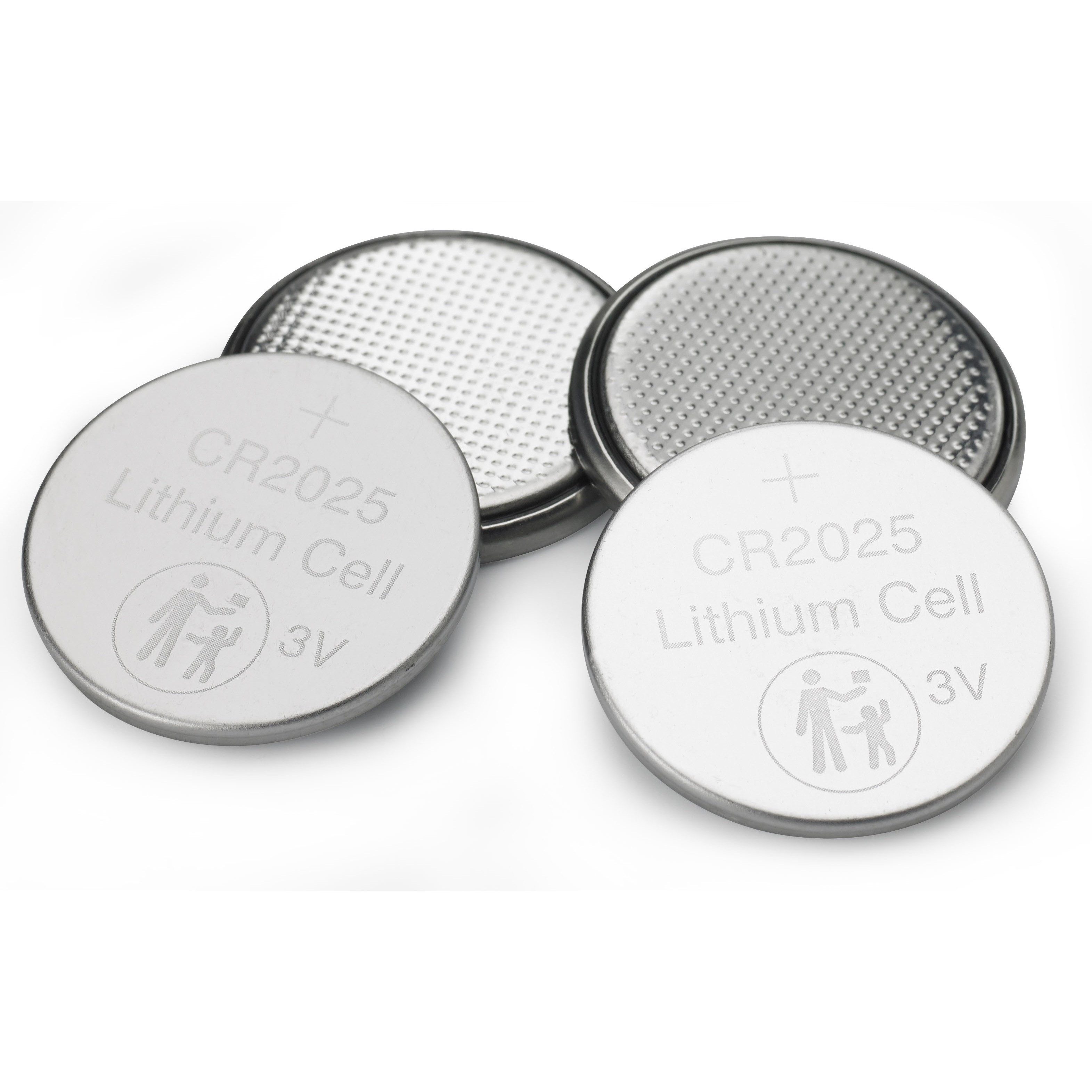 Verbatim Rundzelle Gerätebatterie Fernbedienungsbatterie Knopfzelle, CR2025 (3 V, 4 St), 3 V Lithium, 4er-Pack, kindersichere Verpackung