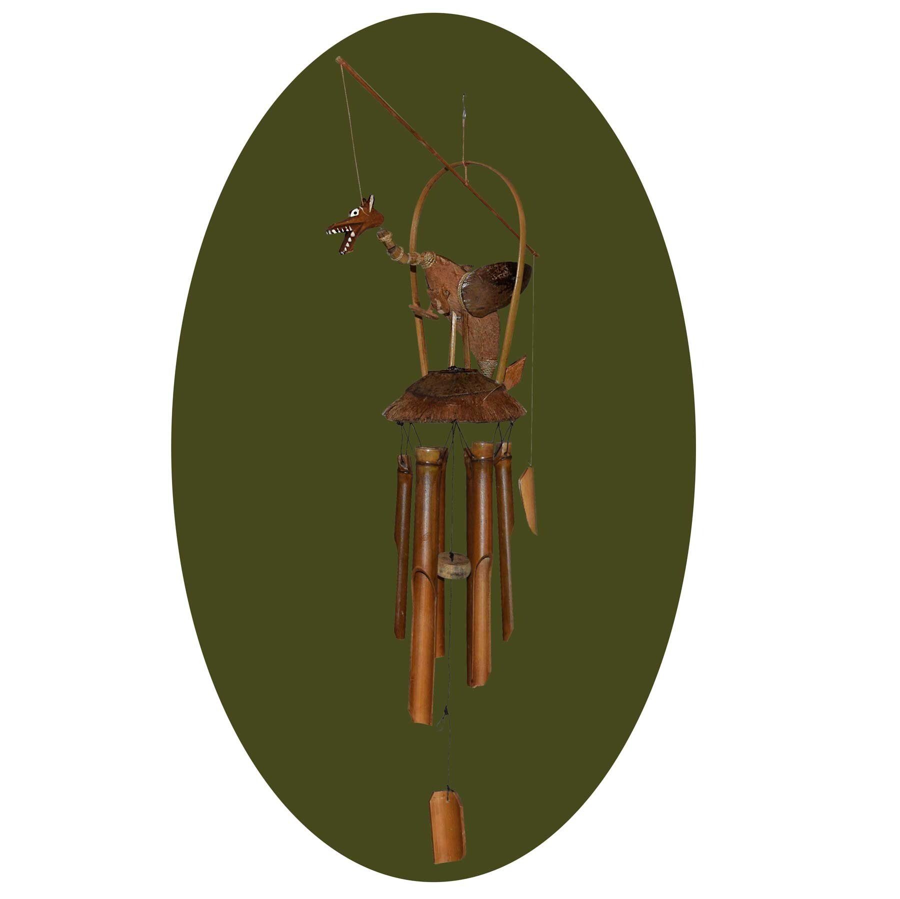 SIMANDRA Windspiel Klangspiel Drache, GL : ca. 85 - 95 cm / Längste Röhre : ca. 30 cm