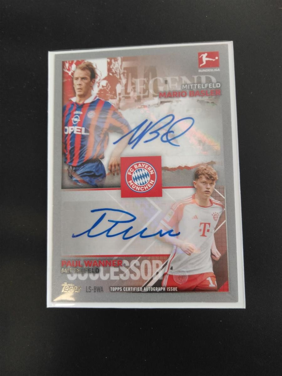 Topps Sammelkarte LS-BWA - Mario Basler / Paul Wanner - Autogrammkarte - 2023/2024