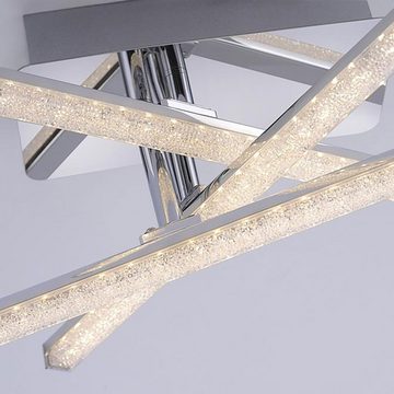 etc-shop LED Deckenleuchte, LED-Leuchtmittel fest verbaut, Warmweiß, Deckenleuchte Deckenlampe Designleuchte Spots beweglich Kristall
