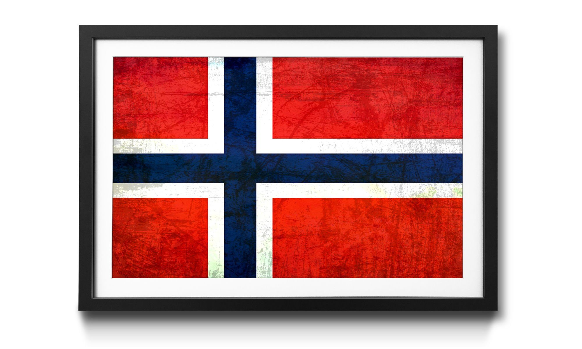 Wandbild, WandbilderXXL erhältlich Rahmen Norwegen, Größen Flagge, mit Bild 4 in