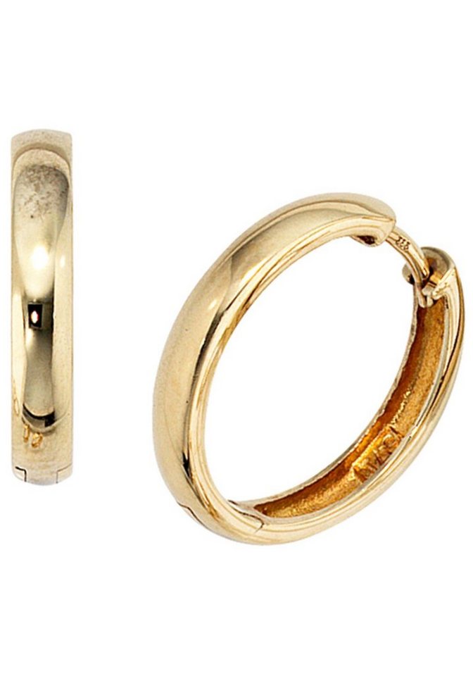 JOBO Paar Creolen, rund 333 Gold, Durchmesser ca. 18,4 mm, Breite ca. 2,9 mm
