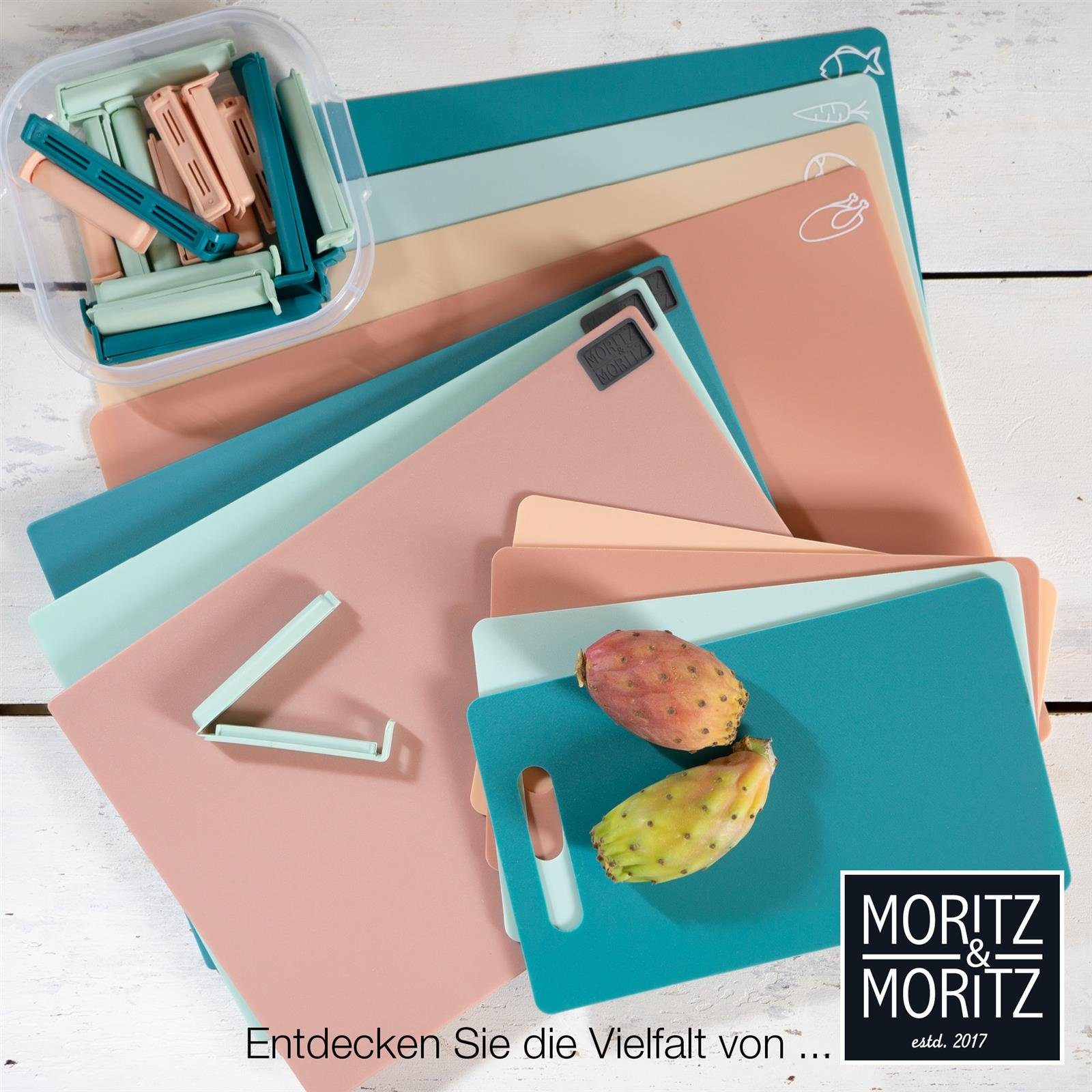 Moritz & Moritz Schneidebrett 3x (3er Spülmaschinengeeignet Kunststoff, Kunststoff und Set), Schneidebrett hygienisch Set